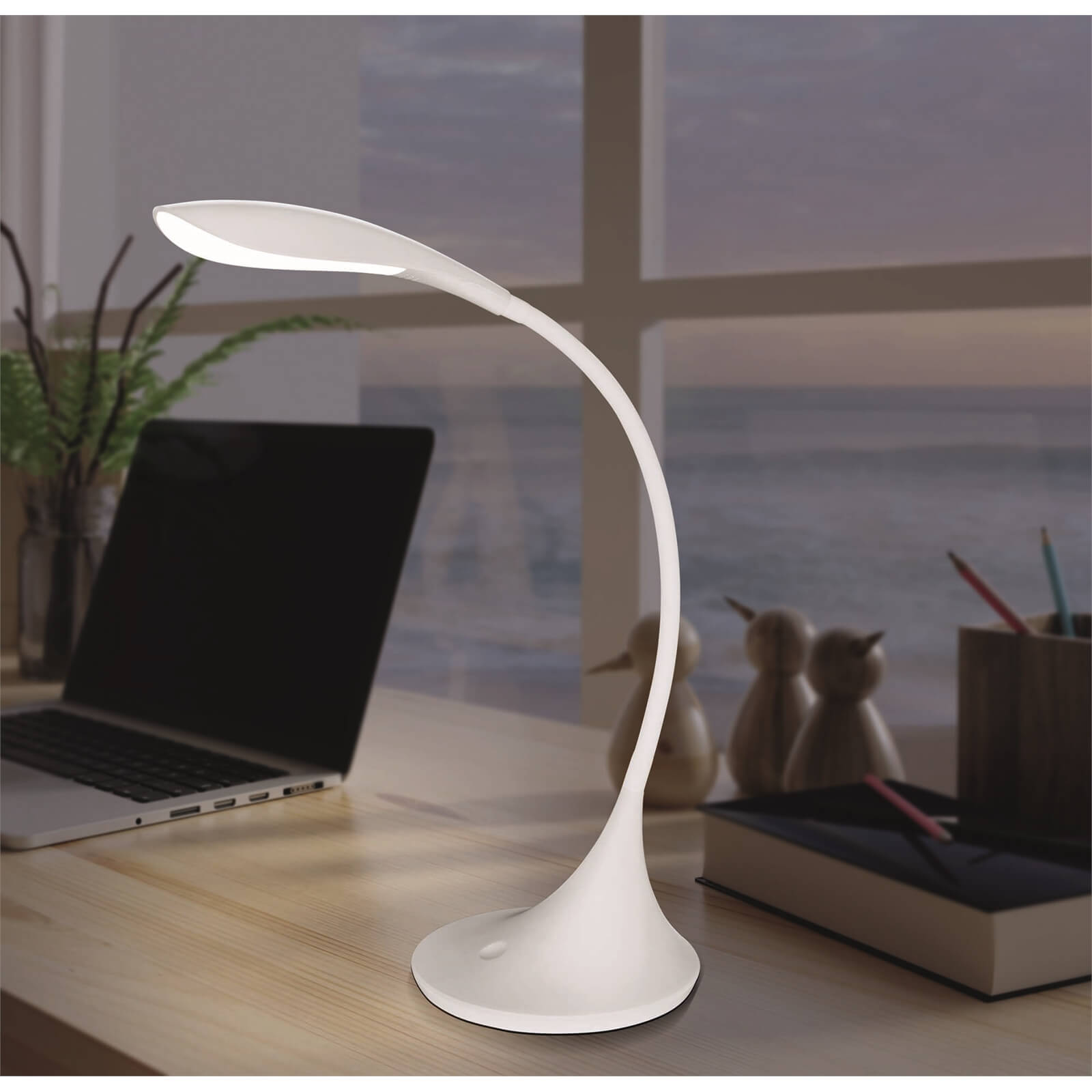EGLO Dambera Dimmable LED Touch Me Lamp White