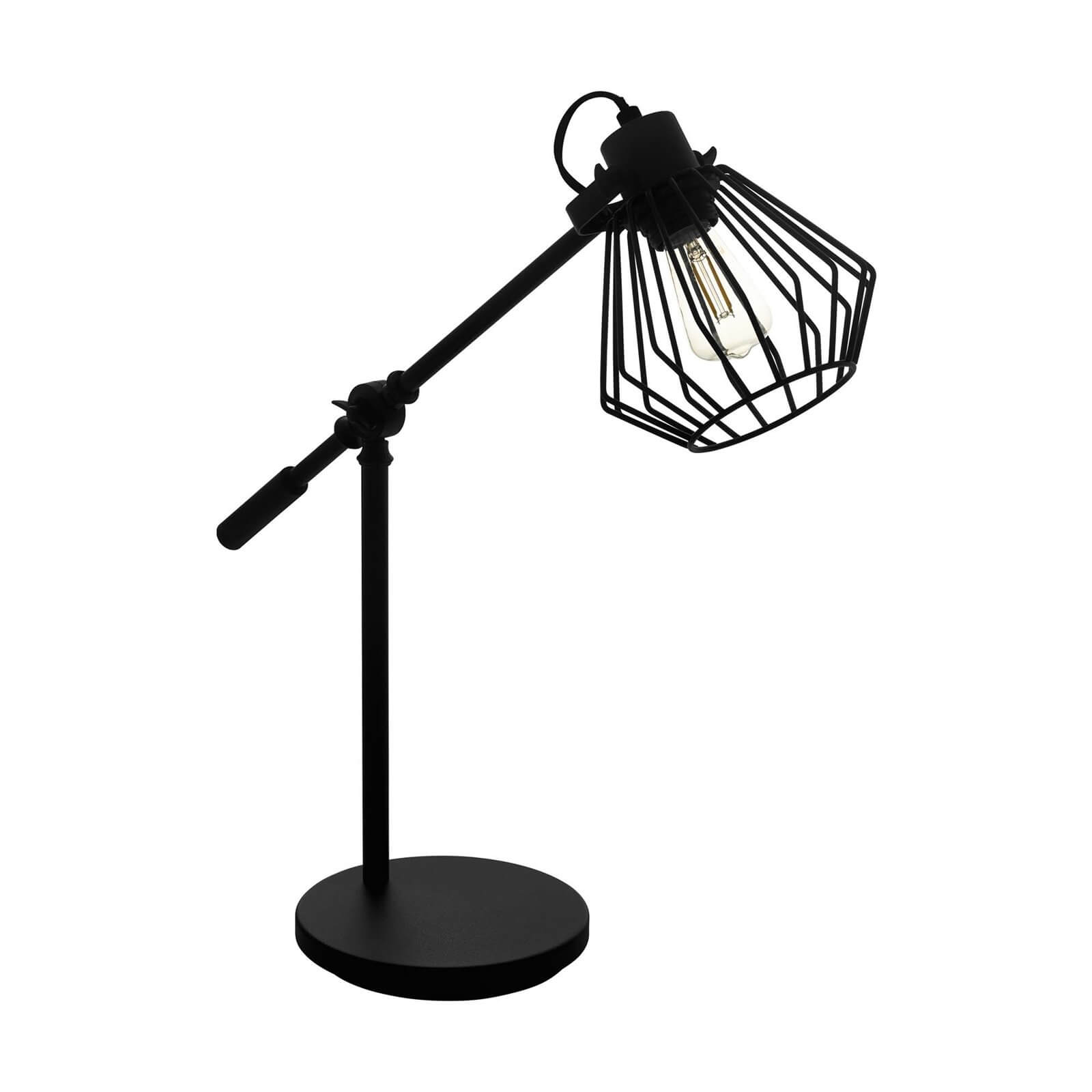 EGLO Tabillano 1 Industrial Black Caged Table Lamp