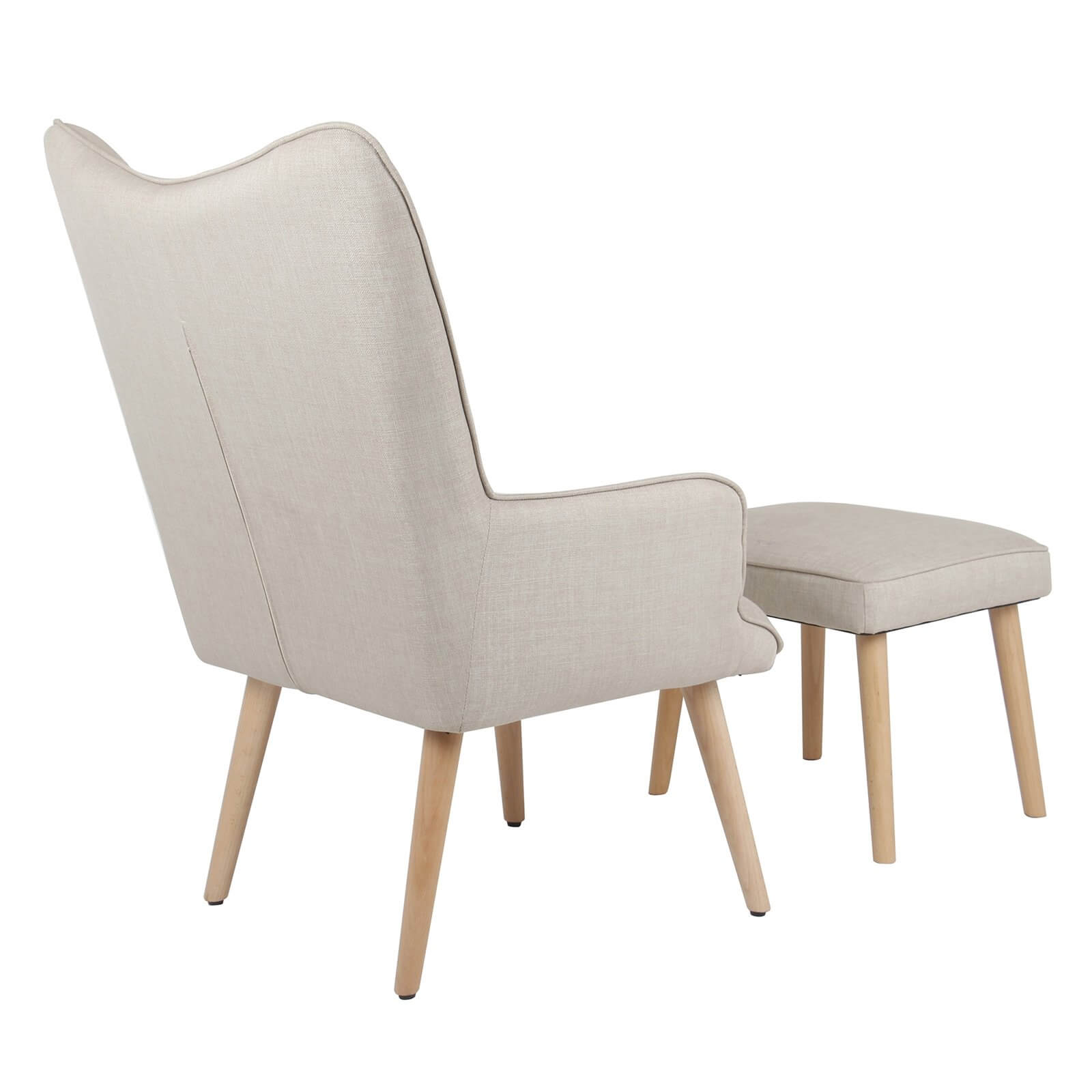 Leon Chair and Footstool - Natural