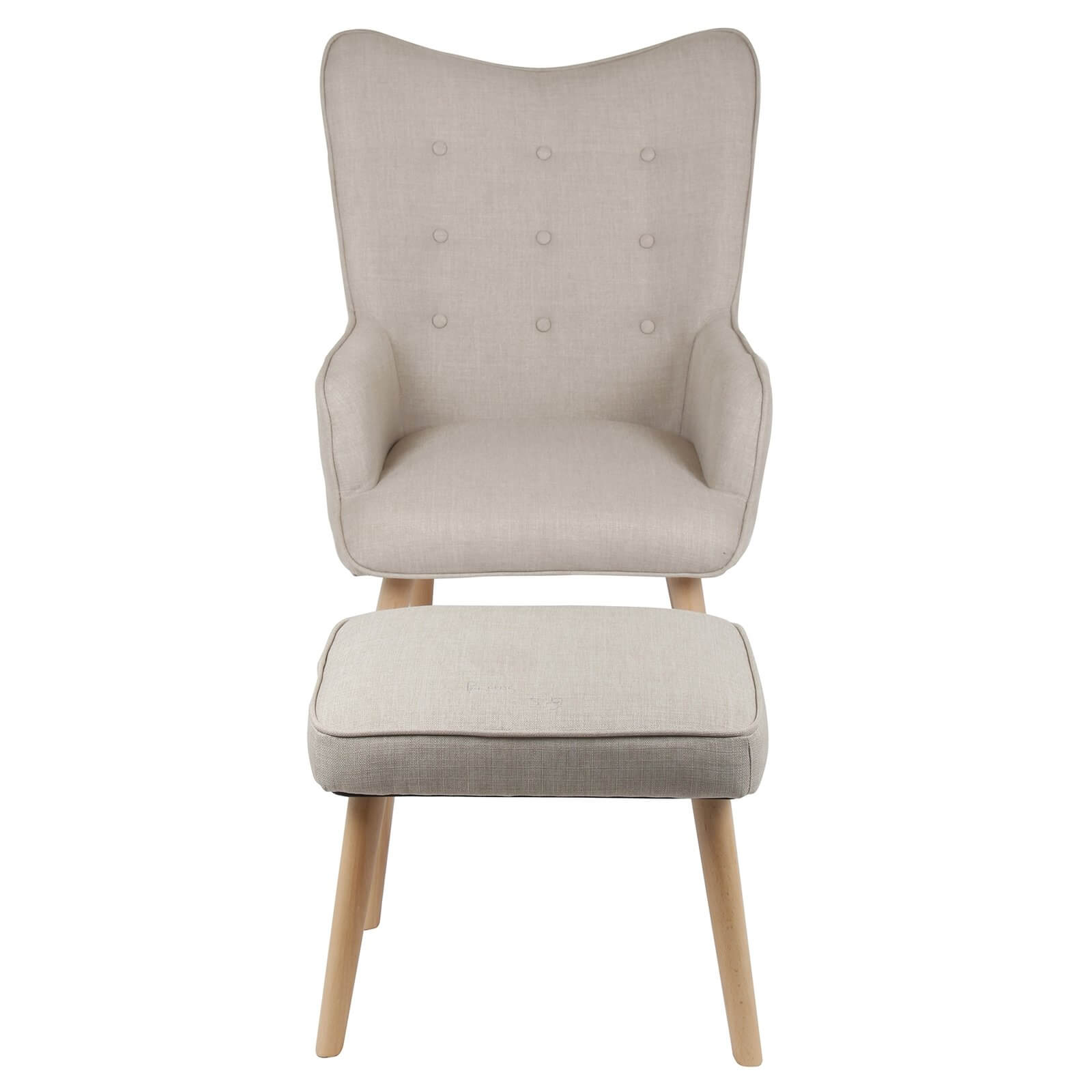 Leon Chair and Footstool - Natural