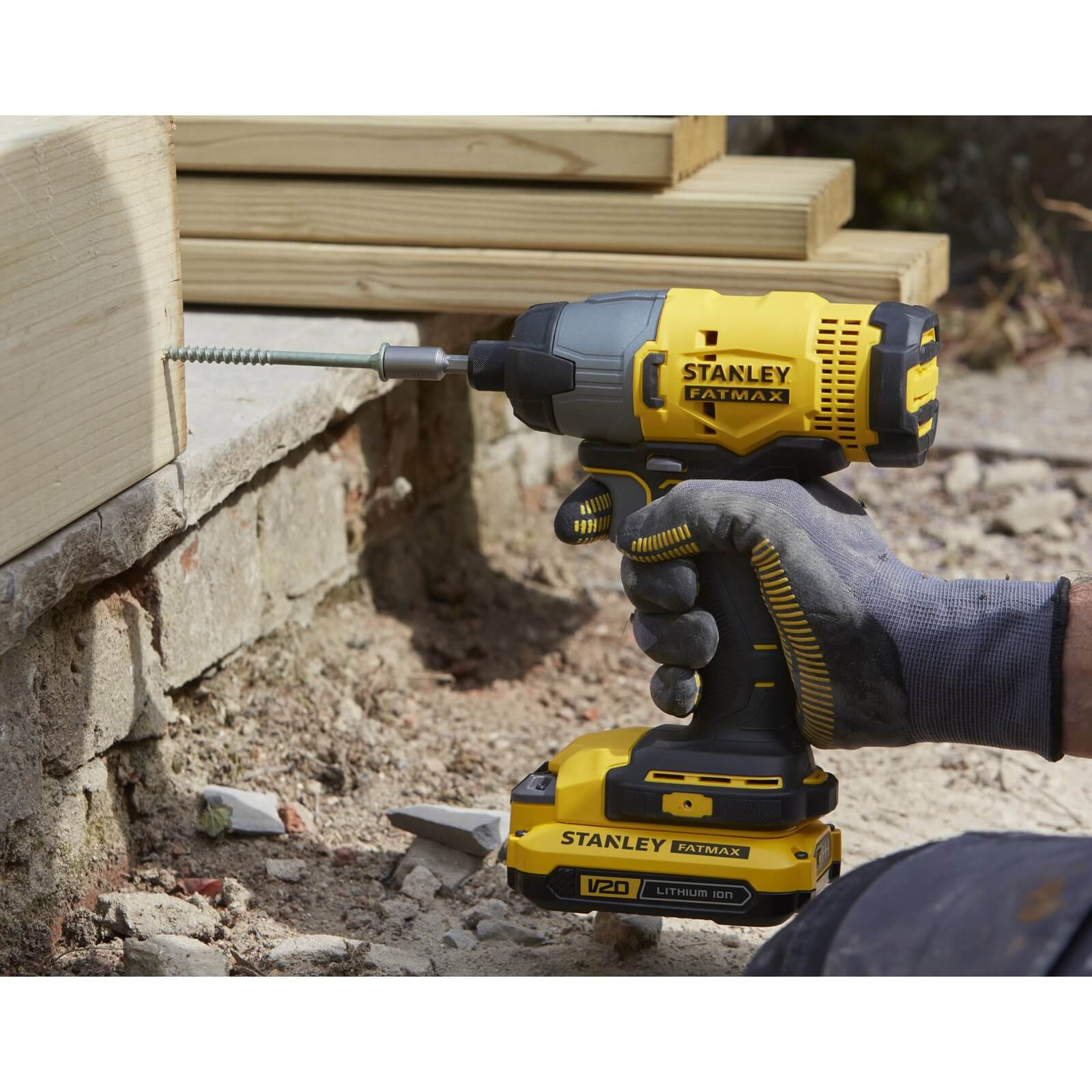 STANLEY FATMAX V20 18V Cordless Combi Drill and Impact Driver Kit with Soft Bag (SFMCK465D2S-GB)
