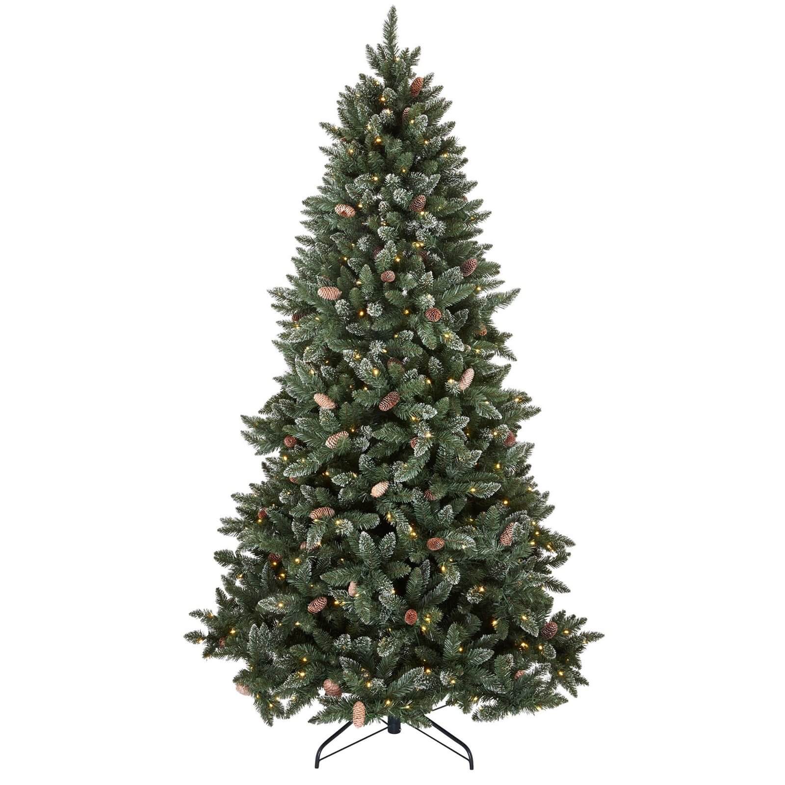7.5ft Glitter Tipped Pre-lit Premium Christmas Tree