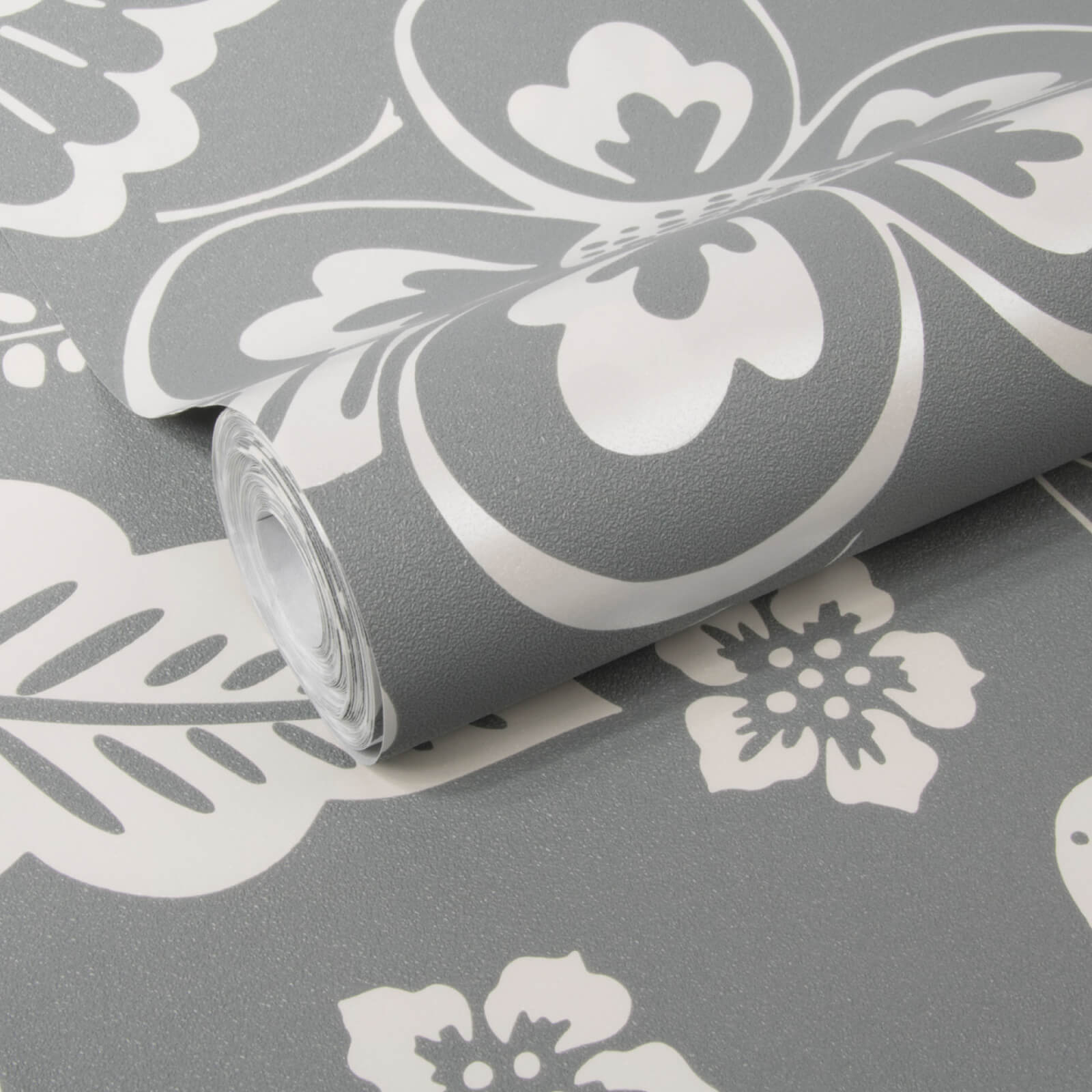 Elle Decoration Fleur Graphique Grey Wallpaper