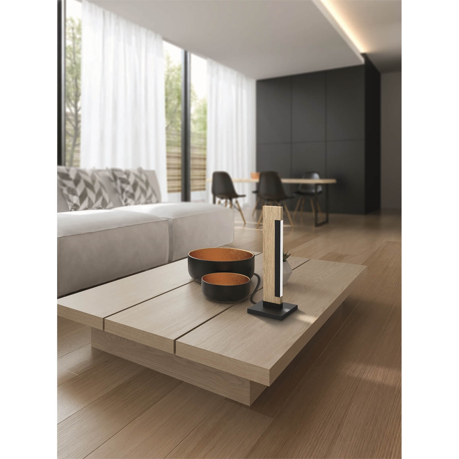 EGLO Camacho Modern Wood and Steel Table Lamp