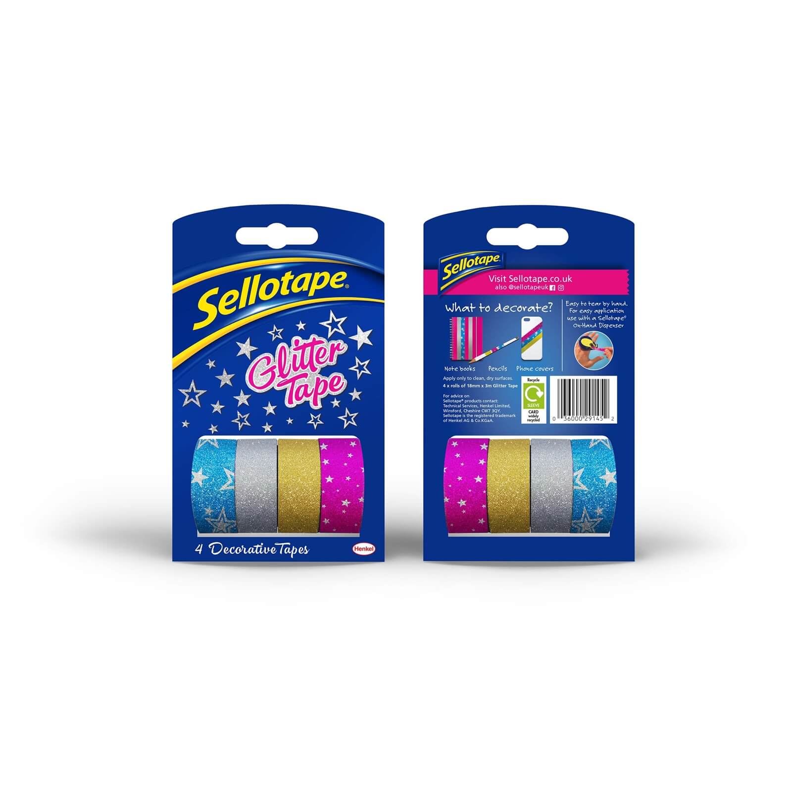 Sellotape Glitter Tape - 4 Rolls