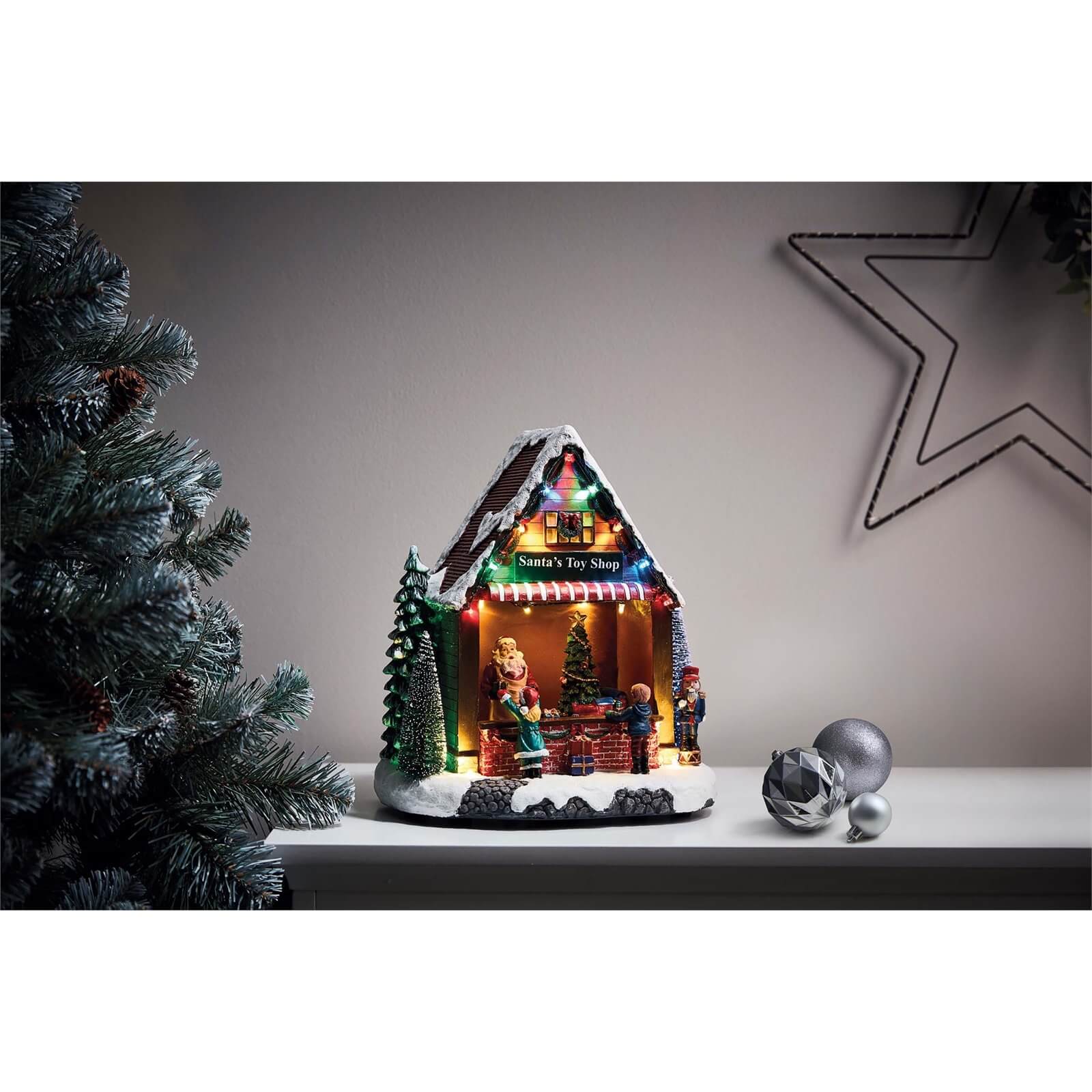 Santa's Toyshop Musical LED Christmas Decoration (Battery Operated)