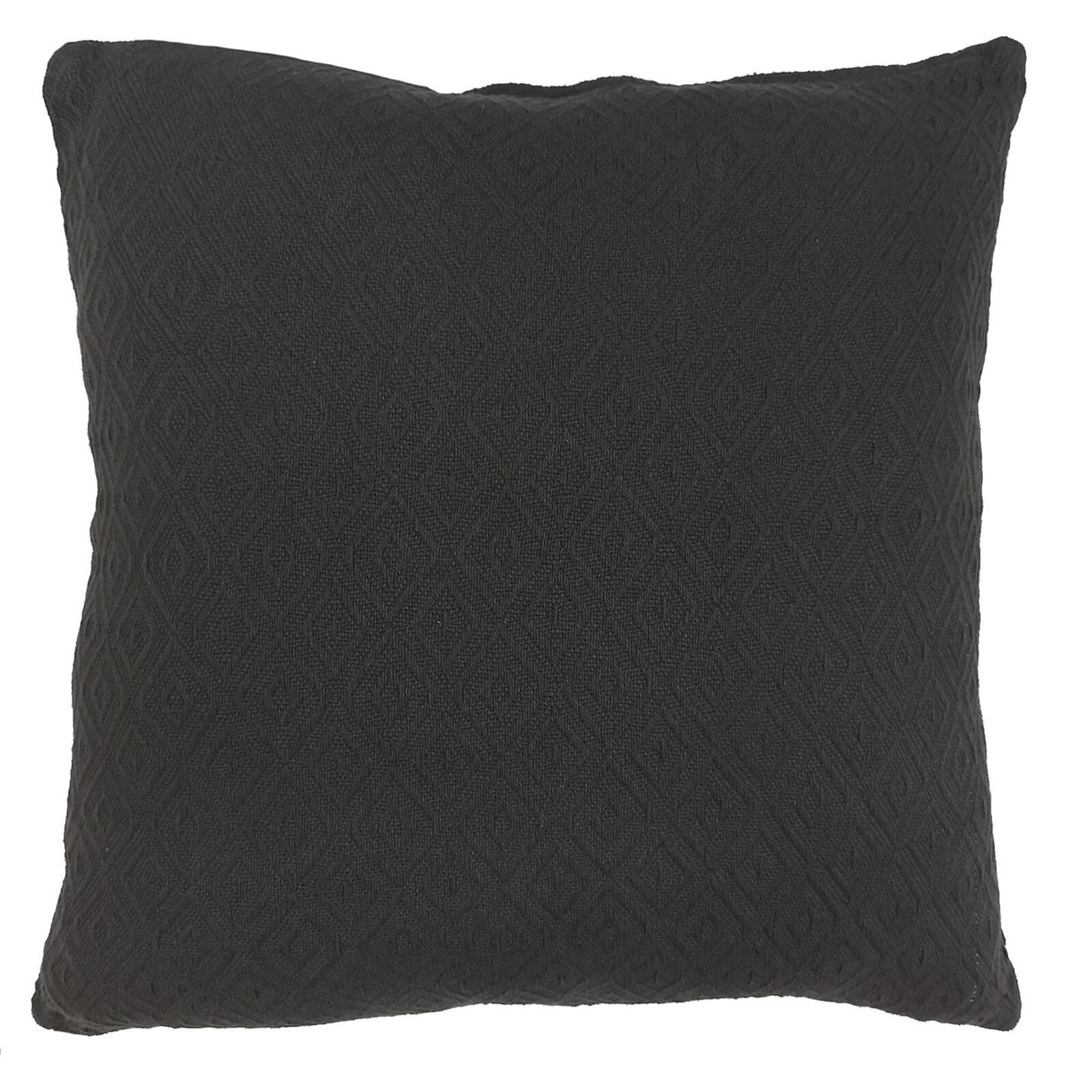 Cotton Diamond Cushion - Grey - 58x58cm