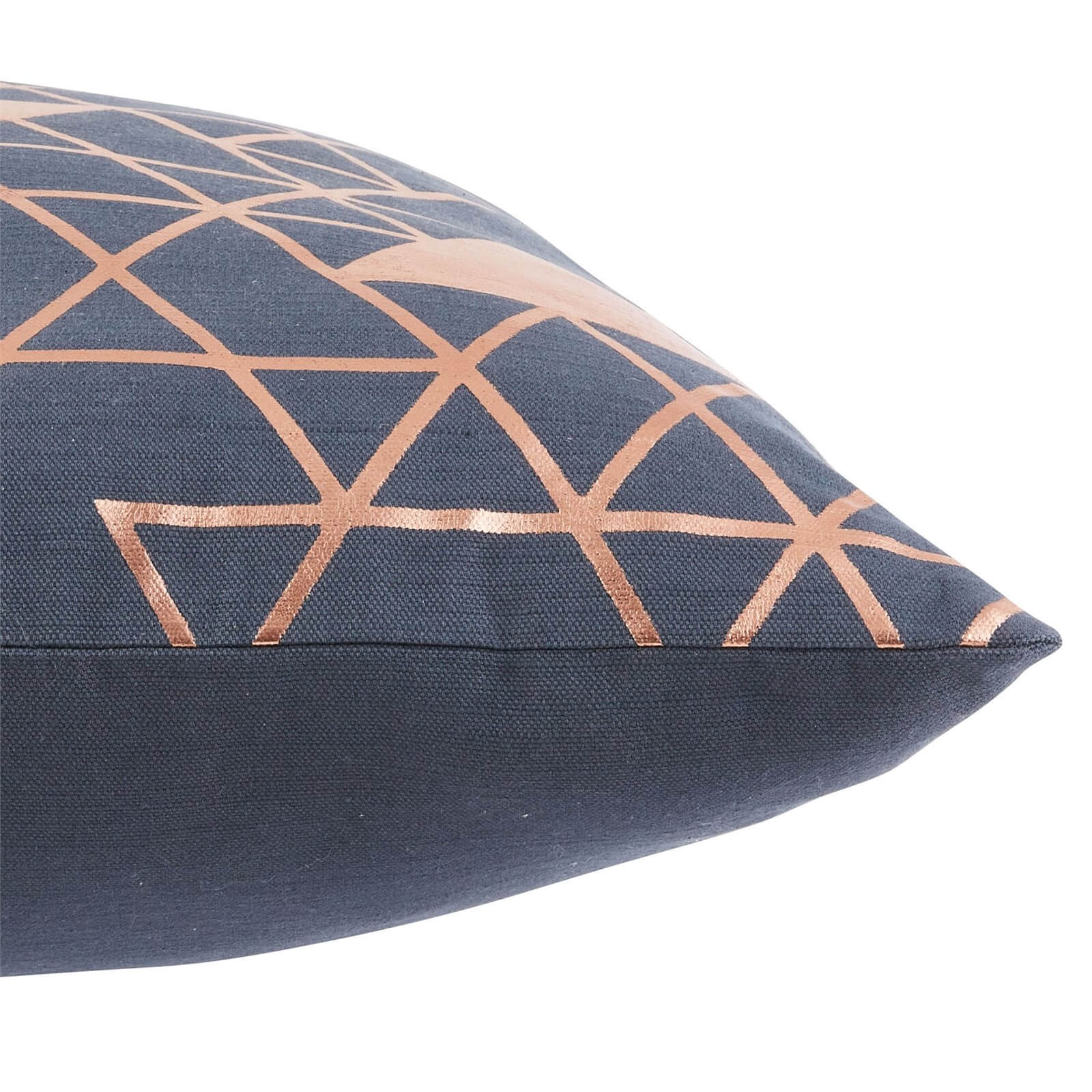 Foil Print Cushion - Grey & Rose Gold