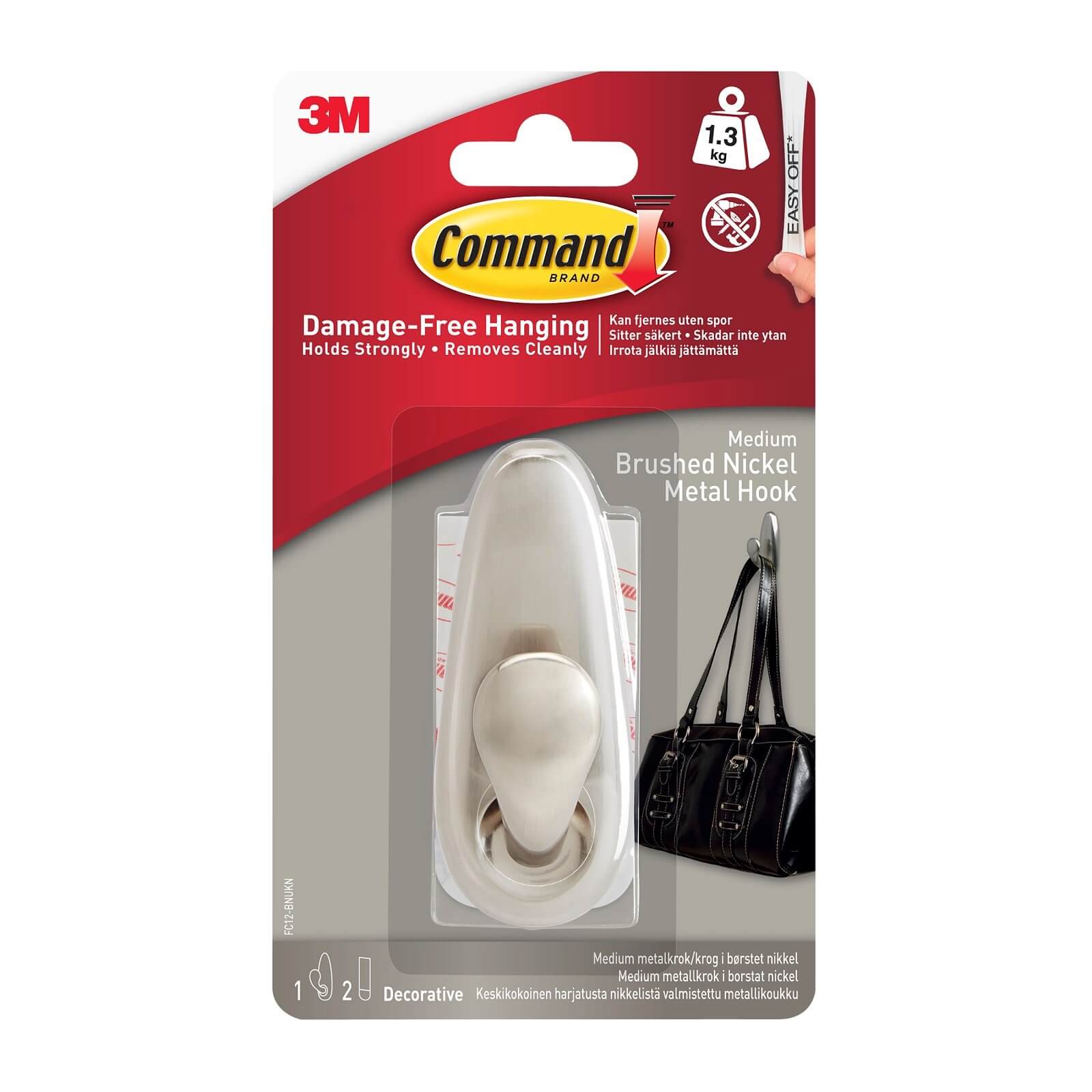 Command Forever Classic Large Metal Wall Hooks, Damage Free Hanging Wall  Hooks with Adhesive Strips, No Tools Wall Hooks for Hanging Decorations in
