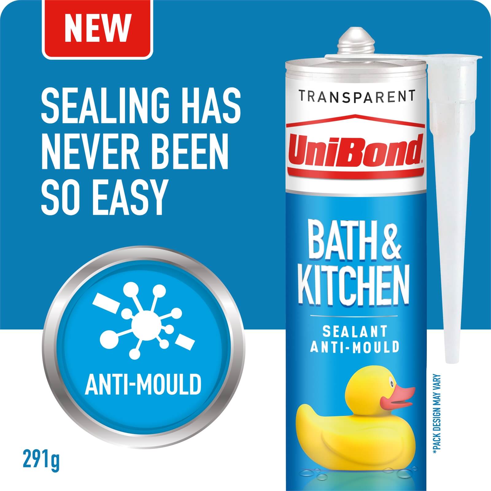 UniBond Bath & Kitchen Sealant Transparent Cartridge 291g