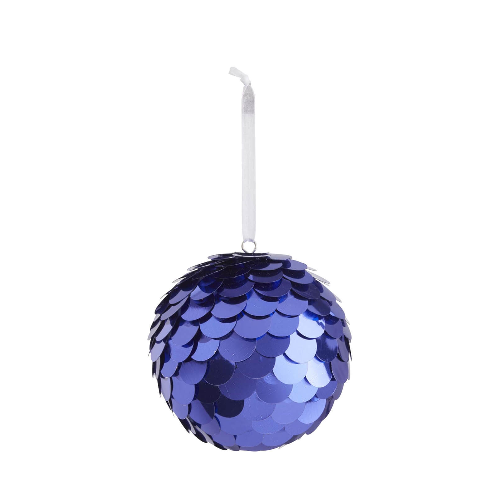 Large Purple Sequin Christmas Tree Bauble 100mm