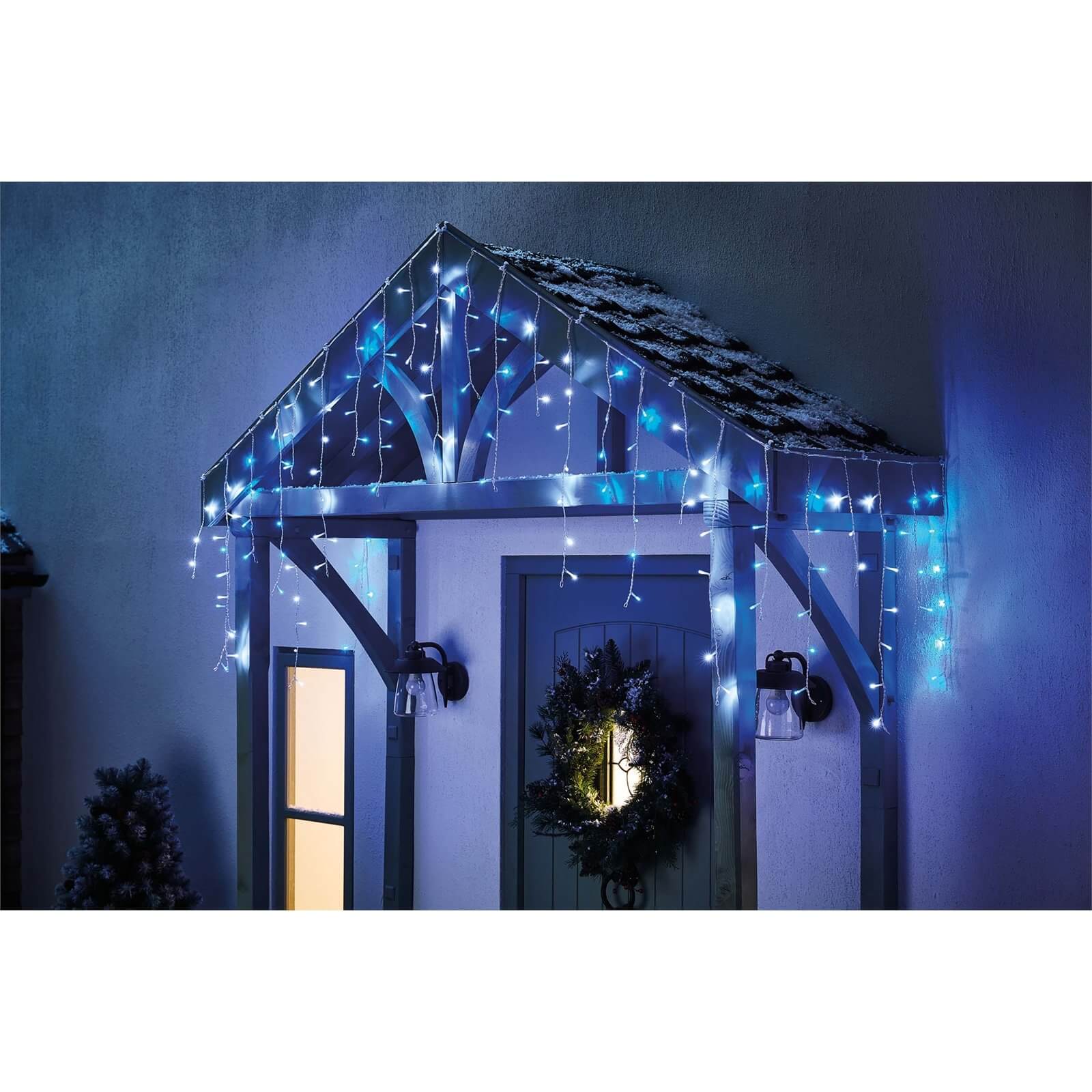 240 Icicle LED Lights - White and Blue Mix