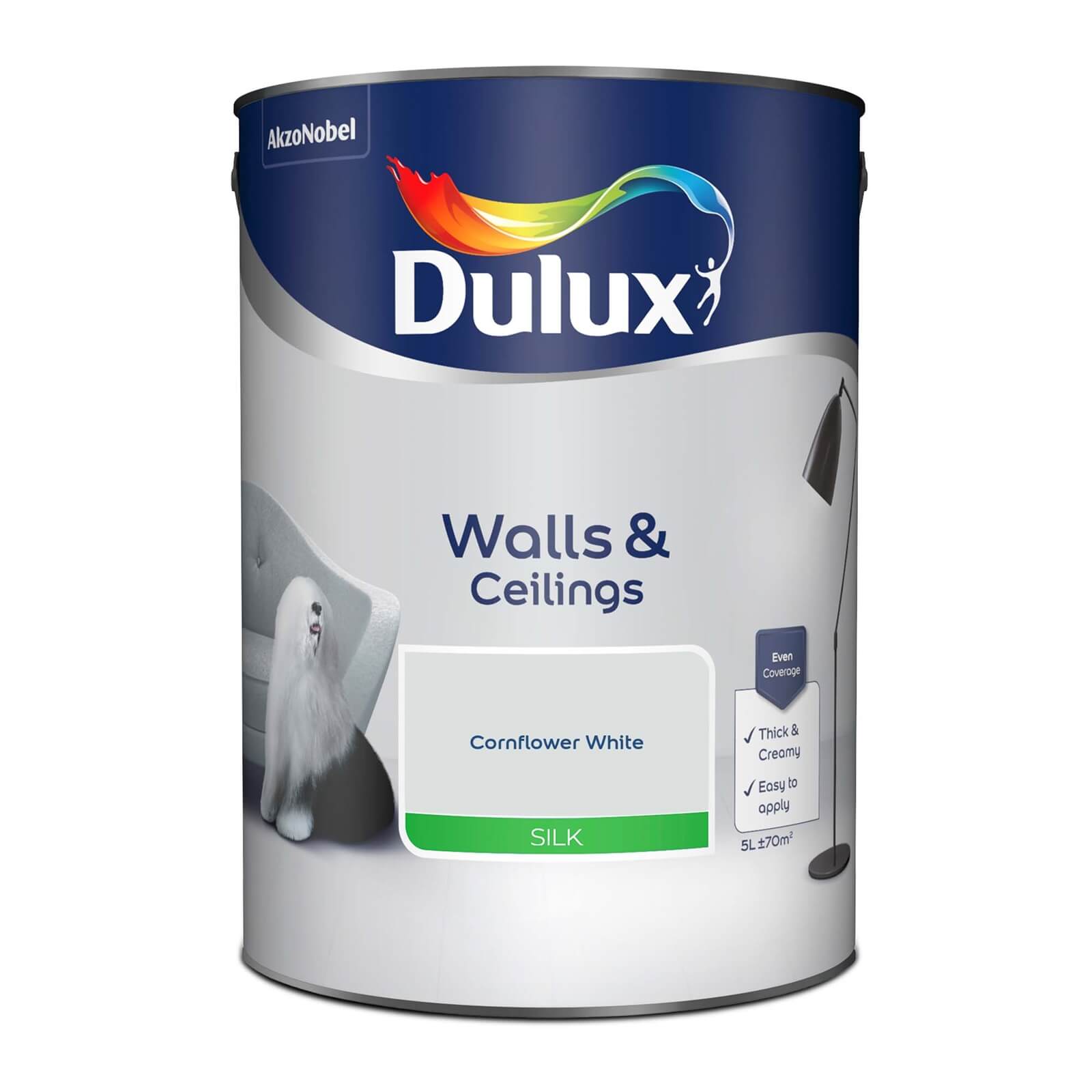 Dulux Natural Hints Silk Emulsion Cornflower White - 5L