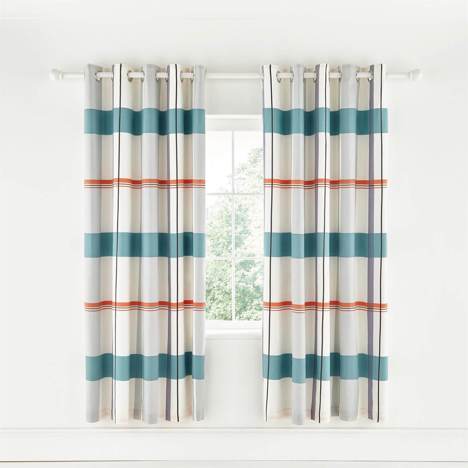 Helena Springfield Copenhagen Klint Lined Curtains - 66x72 - Coral