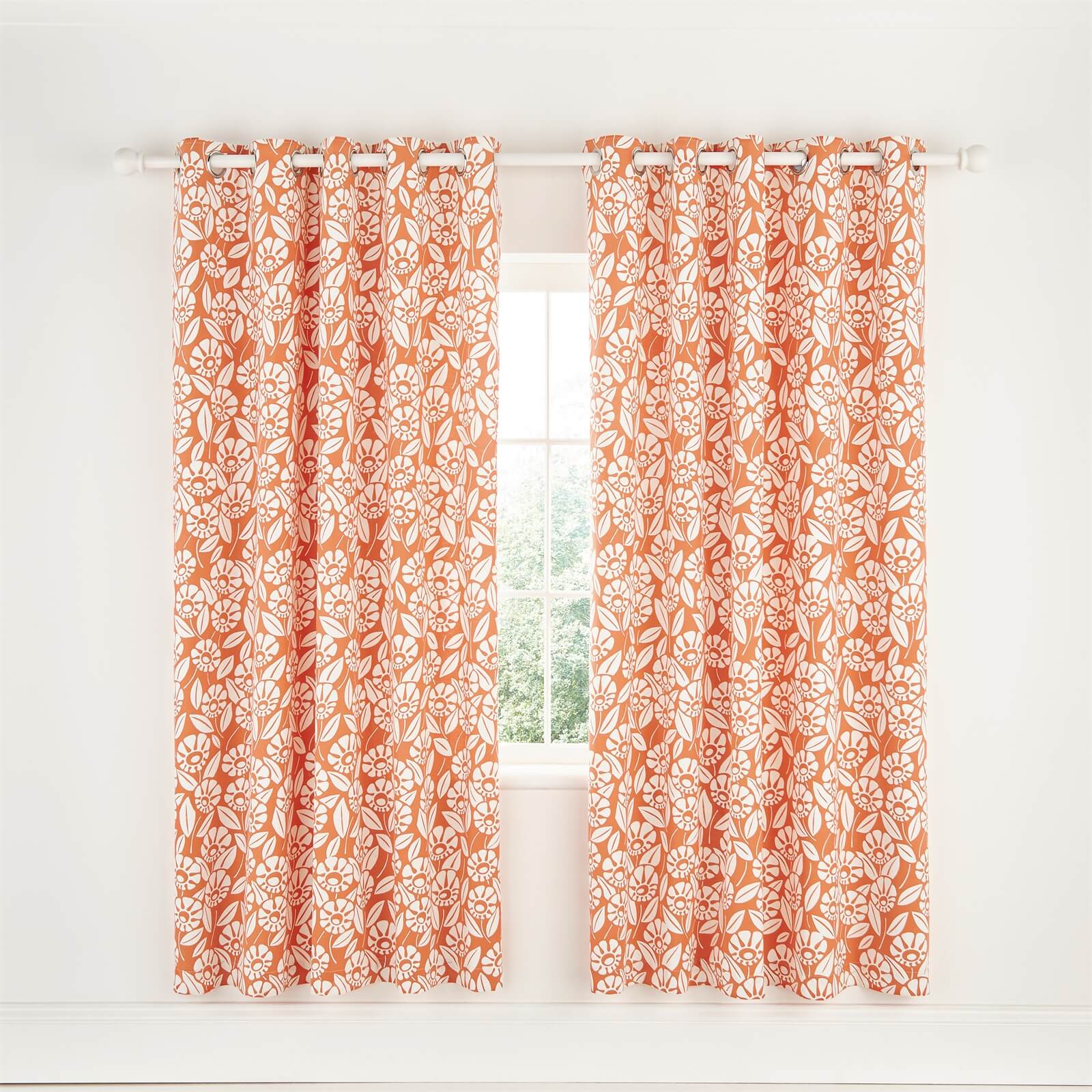 Helena Springfield Copenhagen Tivoli Lined Curtains - 66x72 - Coral
