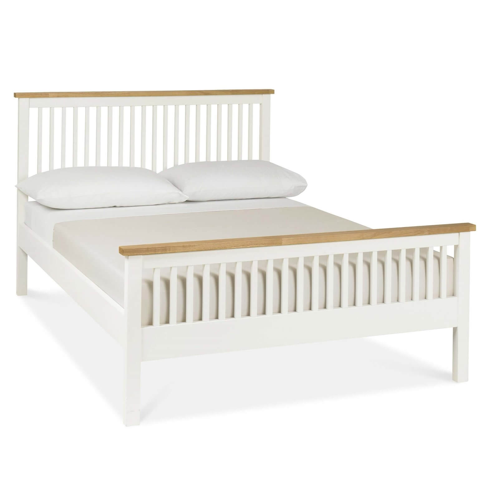 Atlanta Small Double Bed Frame - White & Oak