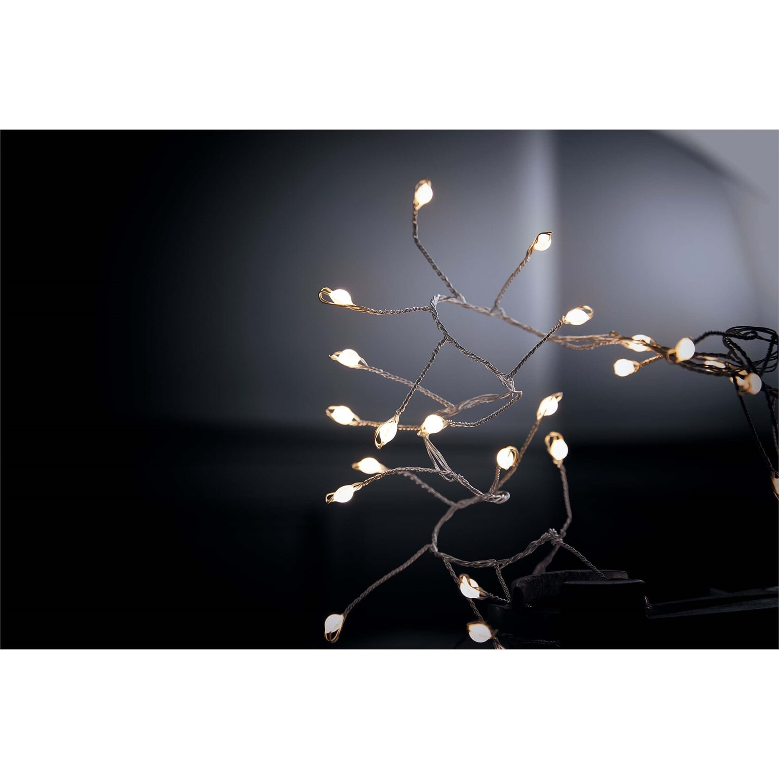 240 Large LED Silver Copper Wire Garland Christmas Lights - Warm White