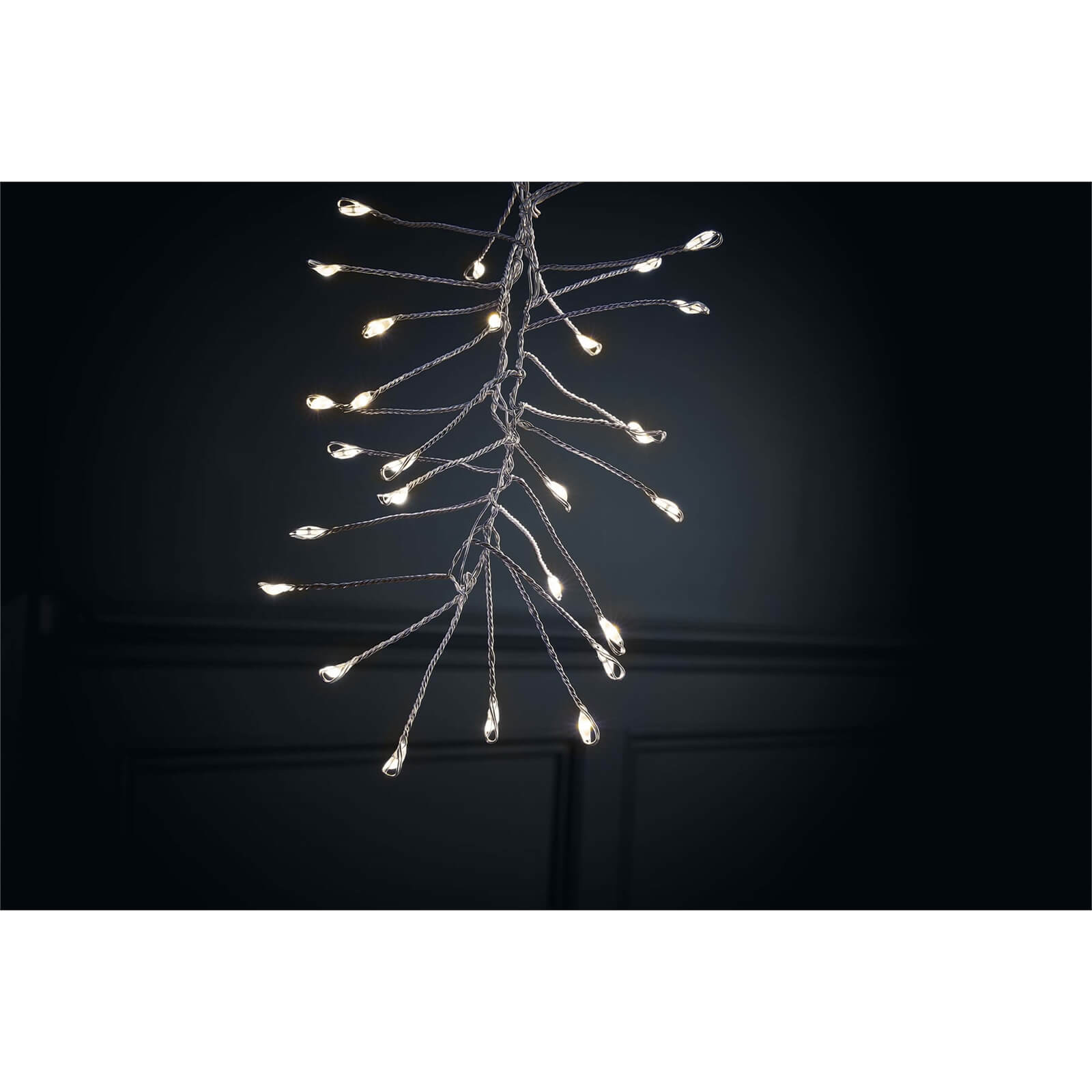 480 LED Silver Copper Wire Cluster Christmas Lights - Warm White