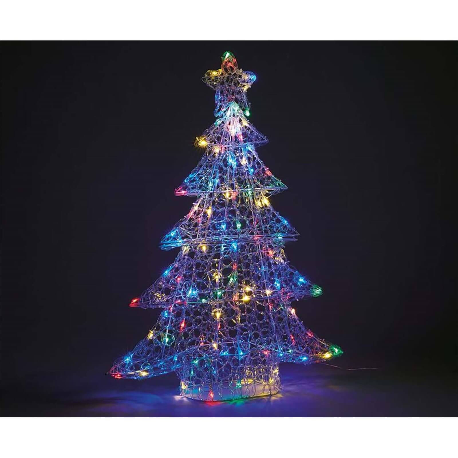 Acrylic LED Tree Multicolour 3D Christmas Light Decoration - 99cm
