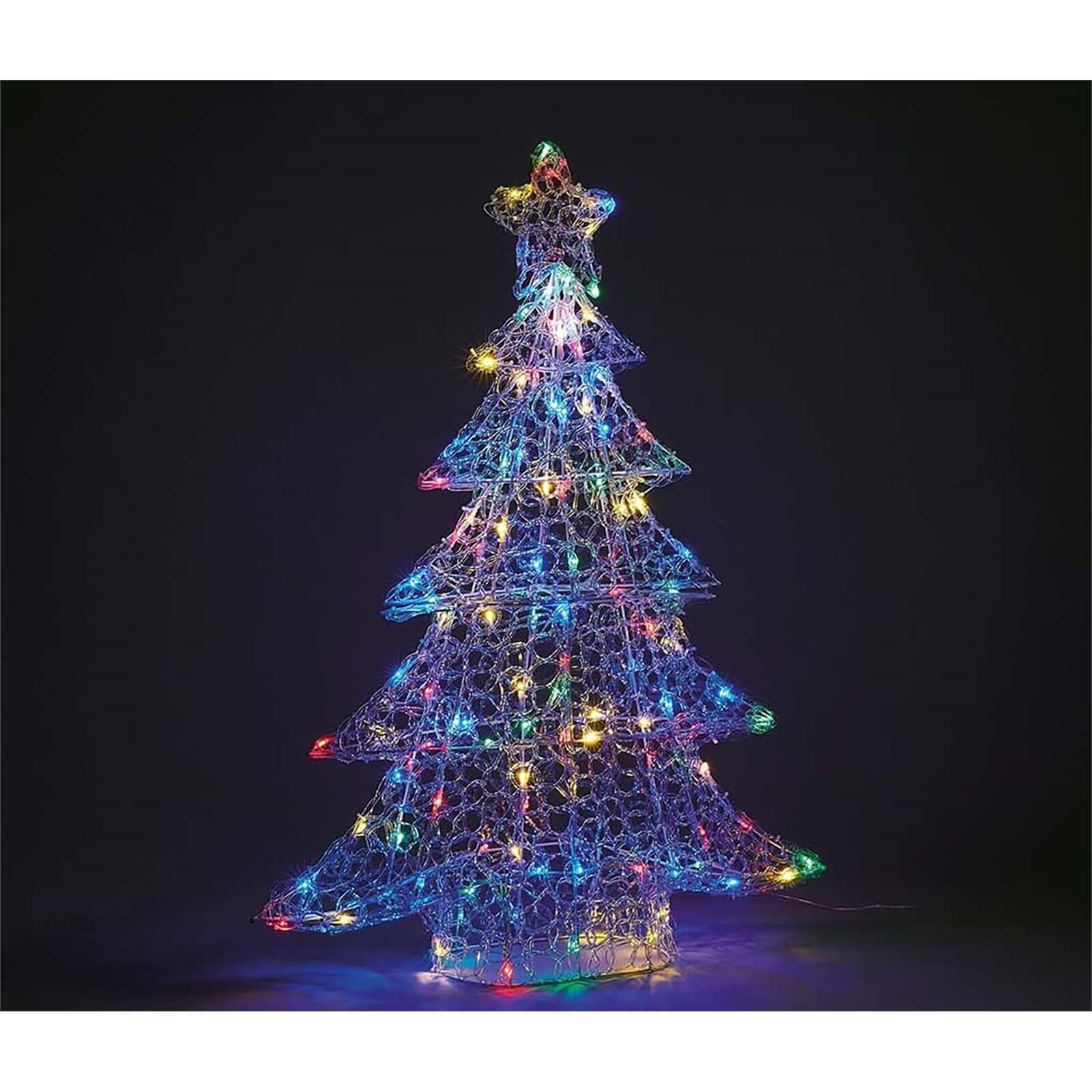 Acrylic LED Tree Multicolour 3D Christmas Light Decoration - 59cm