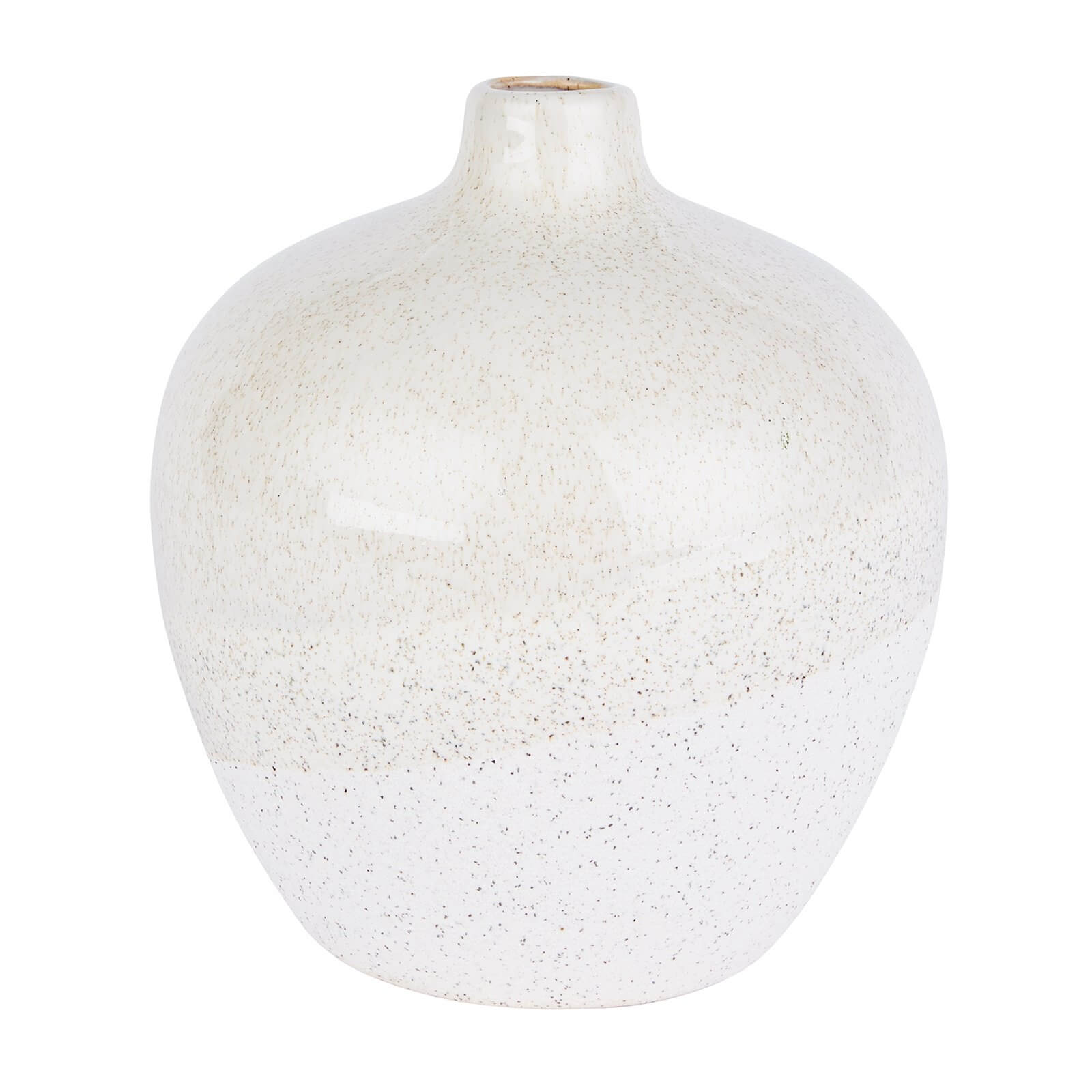 Ceramic Speckled Pot - Cream