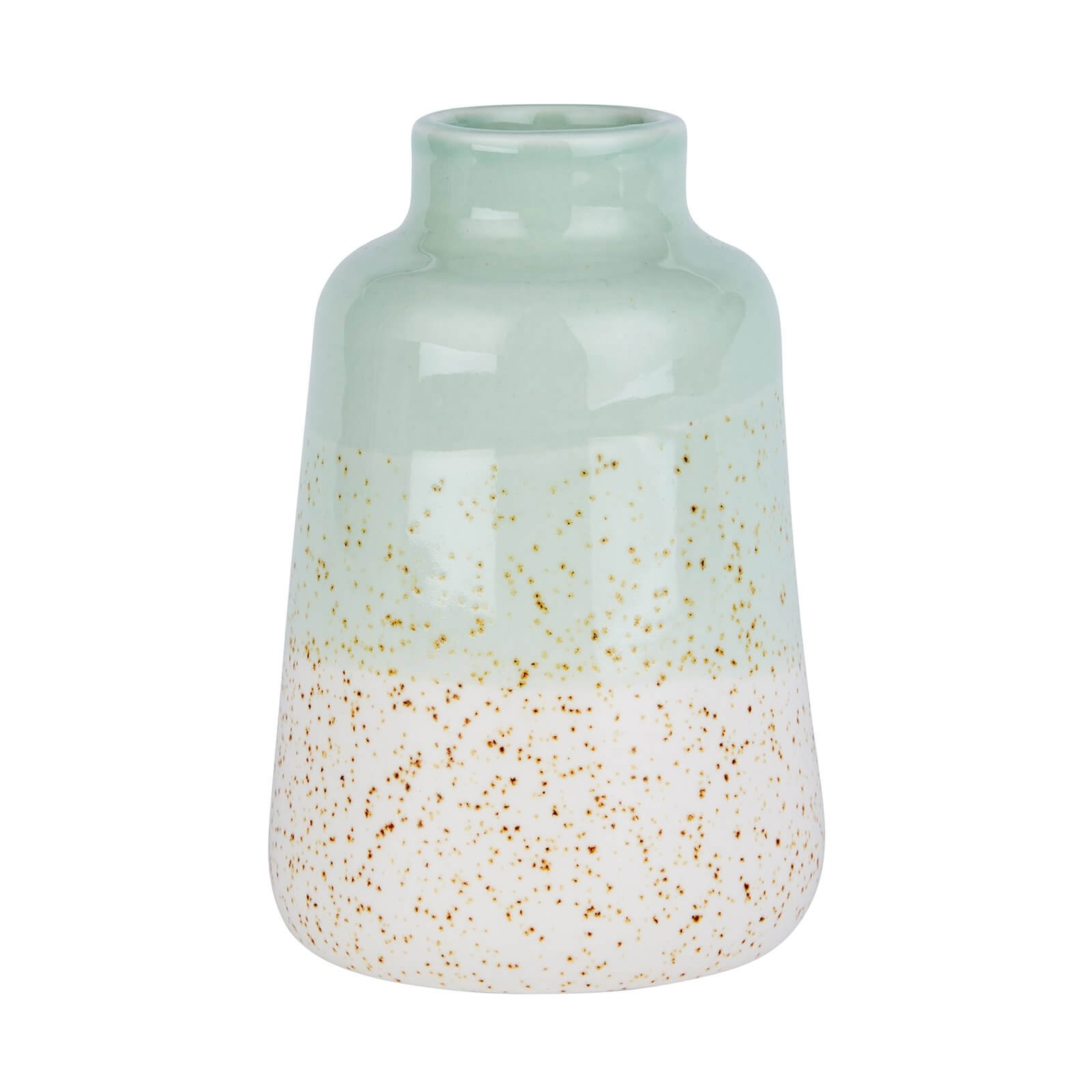 Small Ceramic Vase - Green & White
