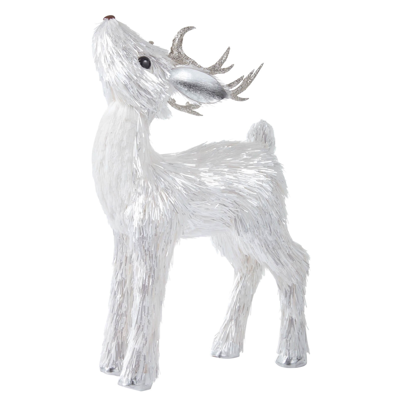 Silver White Foil Standing Reindeer