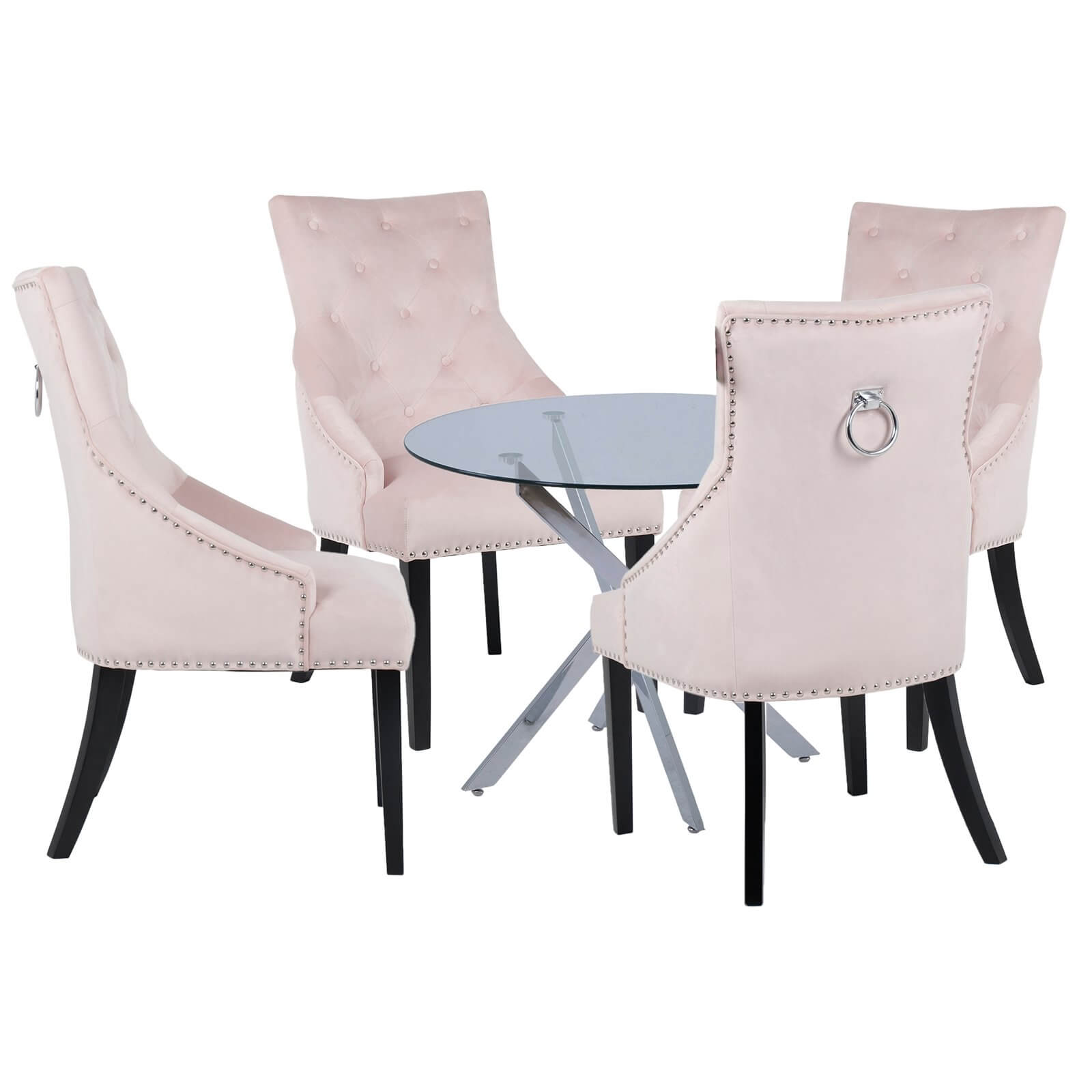 Sloane 4 Seater Dining Set - Annabelle Chairs - Pink