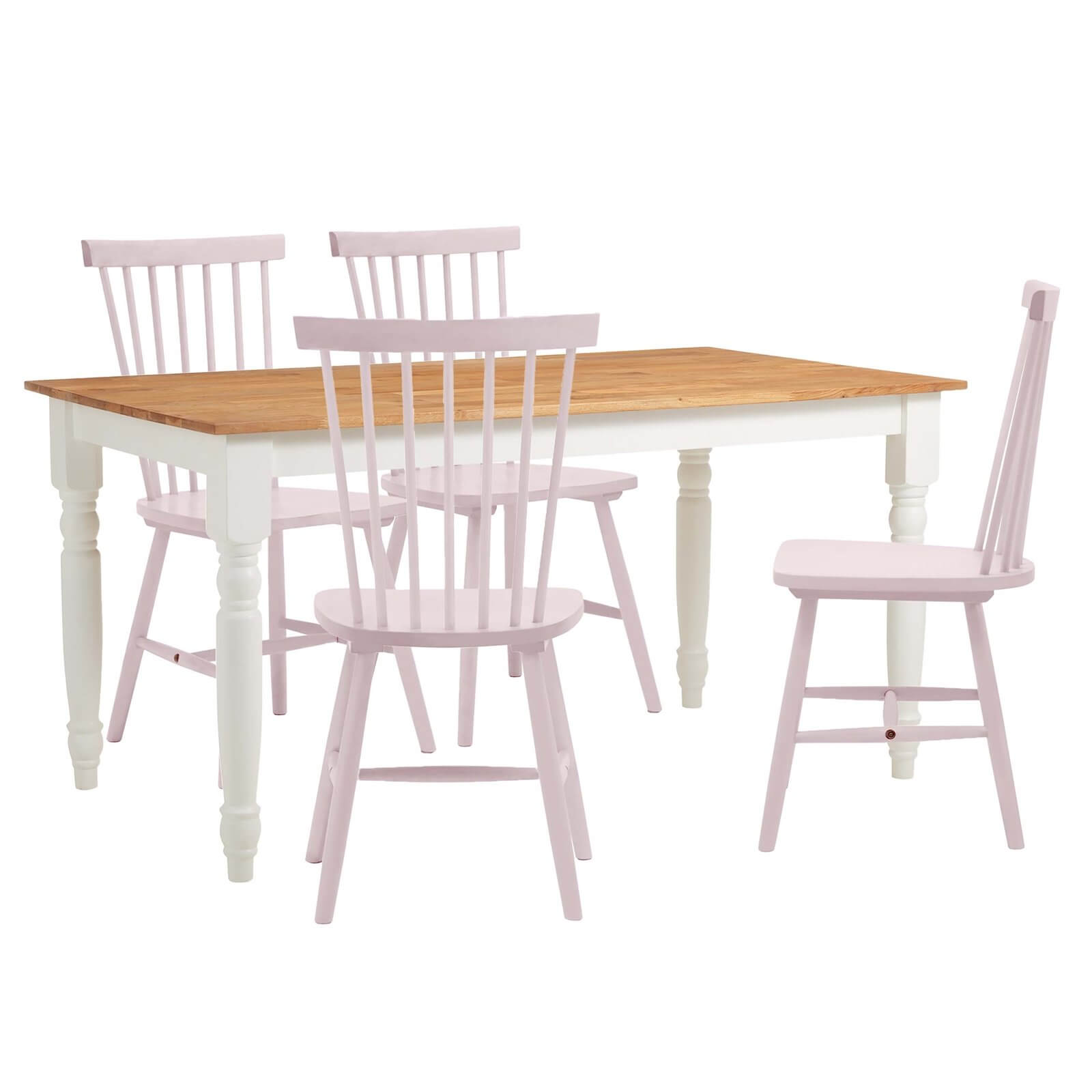 Laura 4 Seater Dining Set - Lilac Spindle Chairs