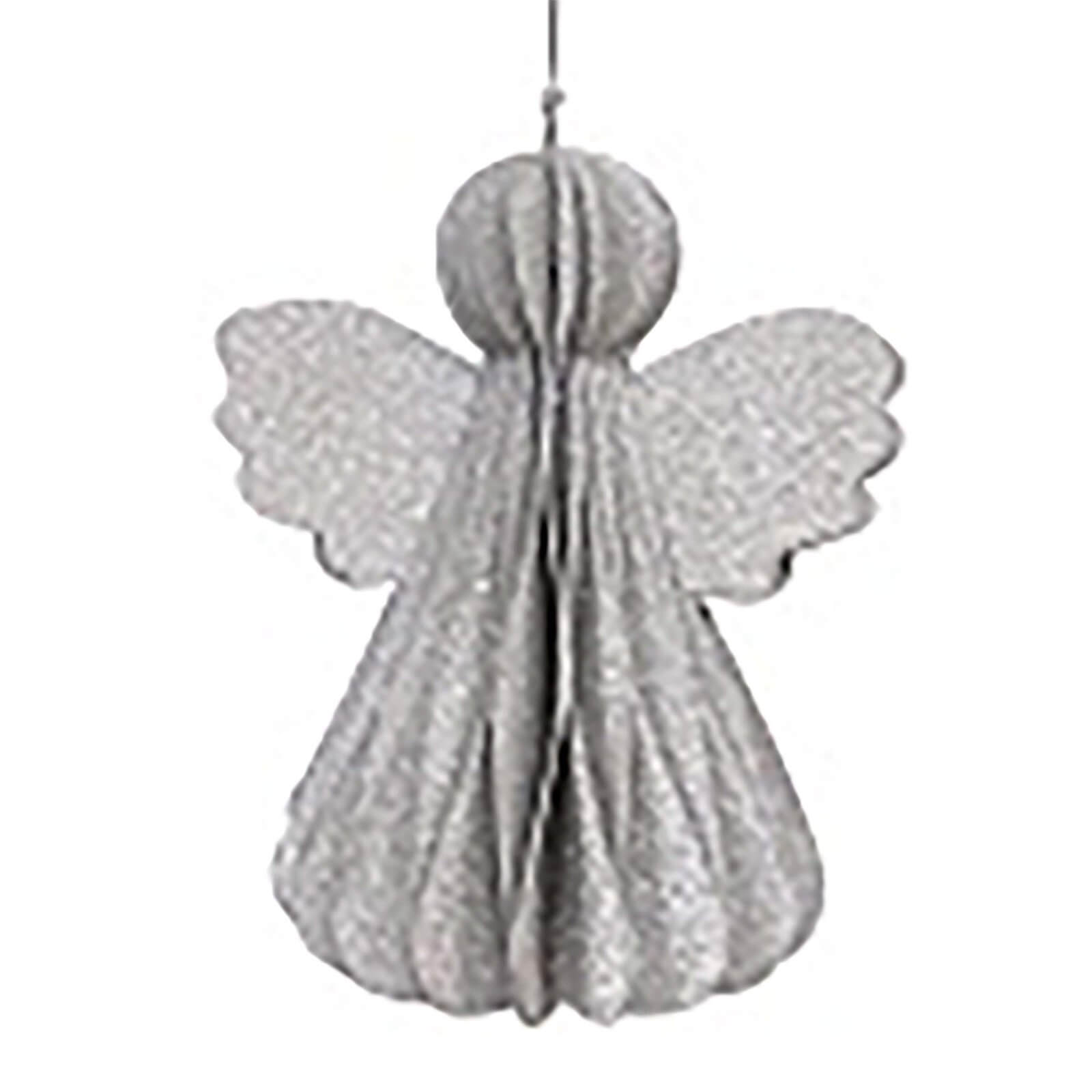 Silver Glitter 3D Angel Hanging Tree Decoration