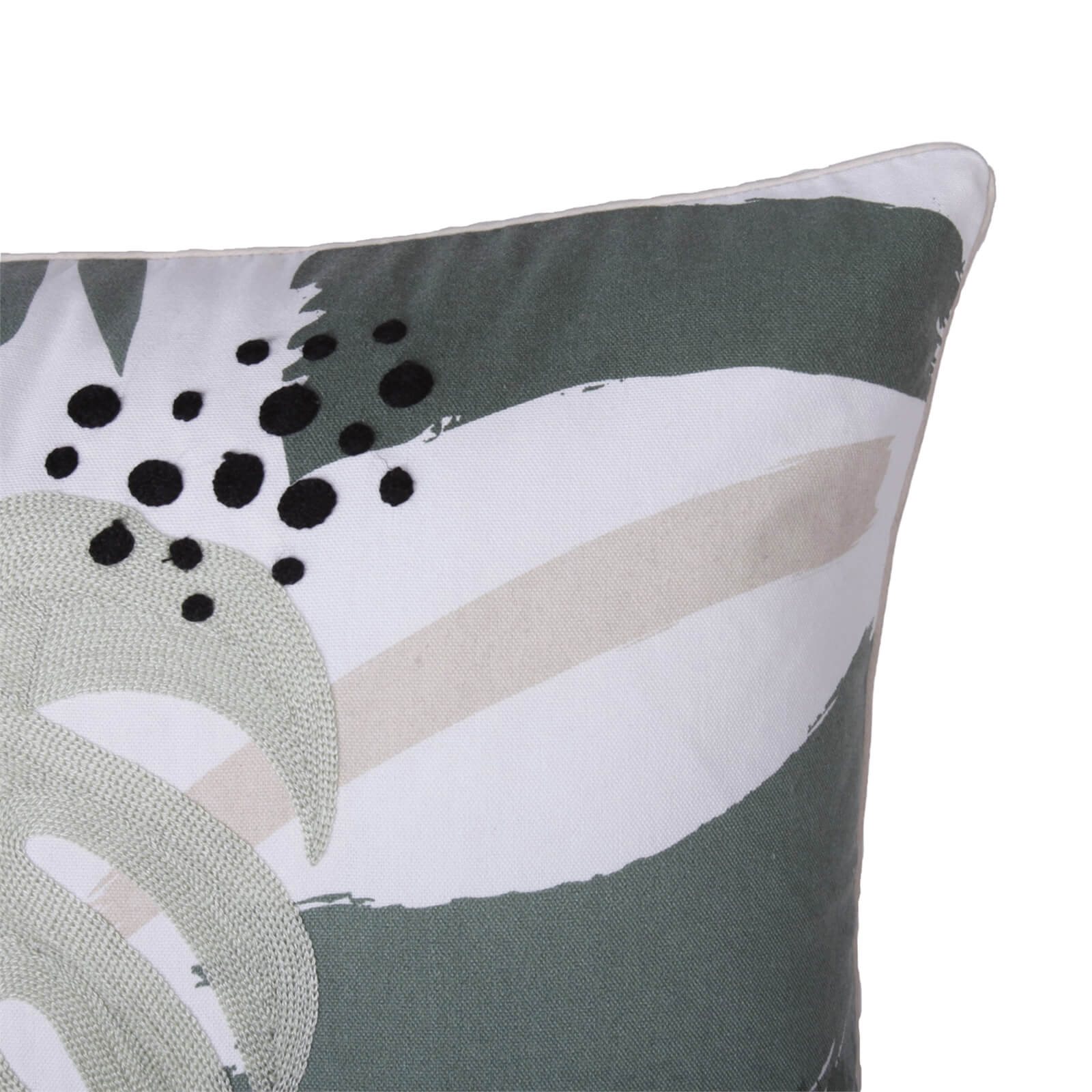 Abstract Floral Cushion - Green & Blush - 45x45cm
