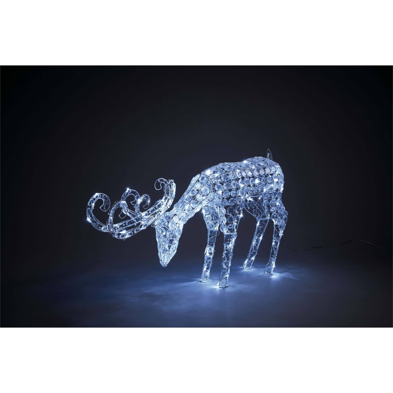 Acrylic LED Crystal Grazing Reindeer Silhouette 75cm