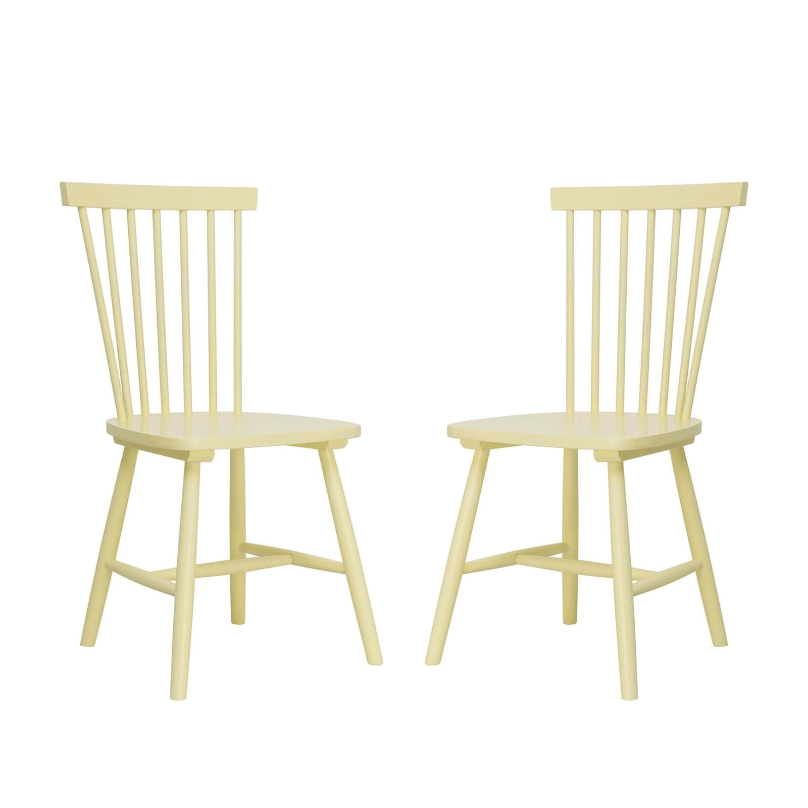 Laura Spindle Back Chair - Set of 2 - Lemon