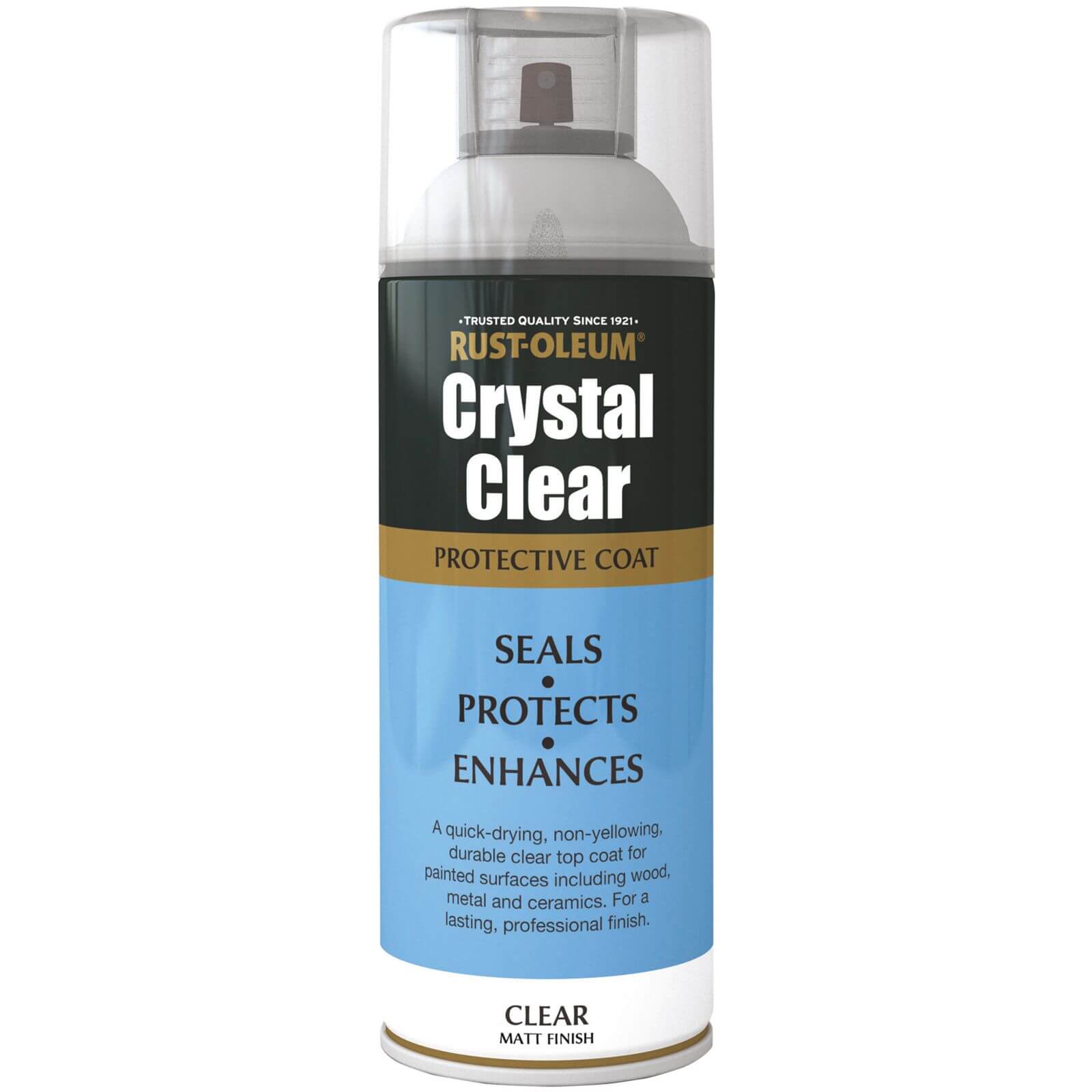 Rust-Oleum Crystal Clear Protective Coat Spray Paint Clear Matt - 400ml
