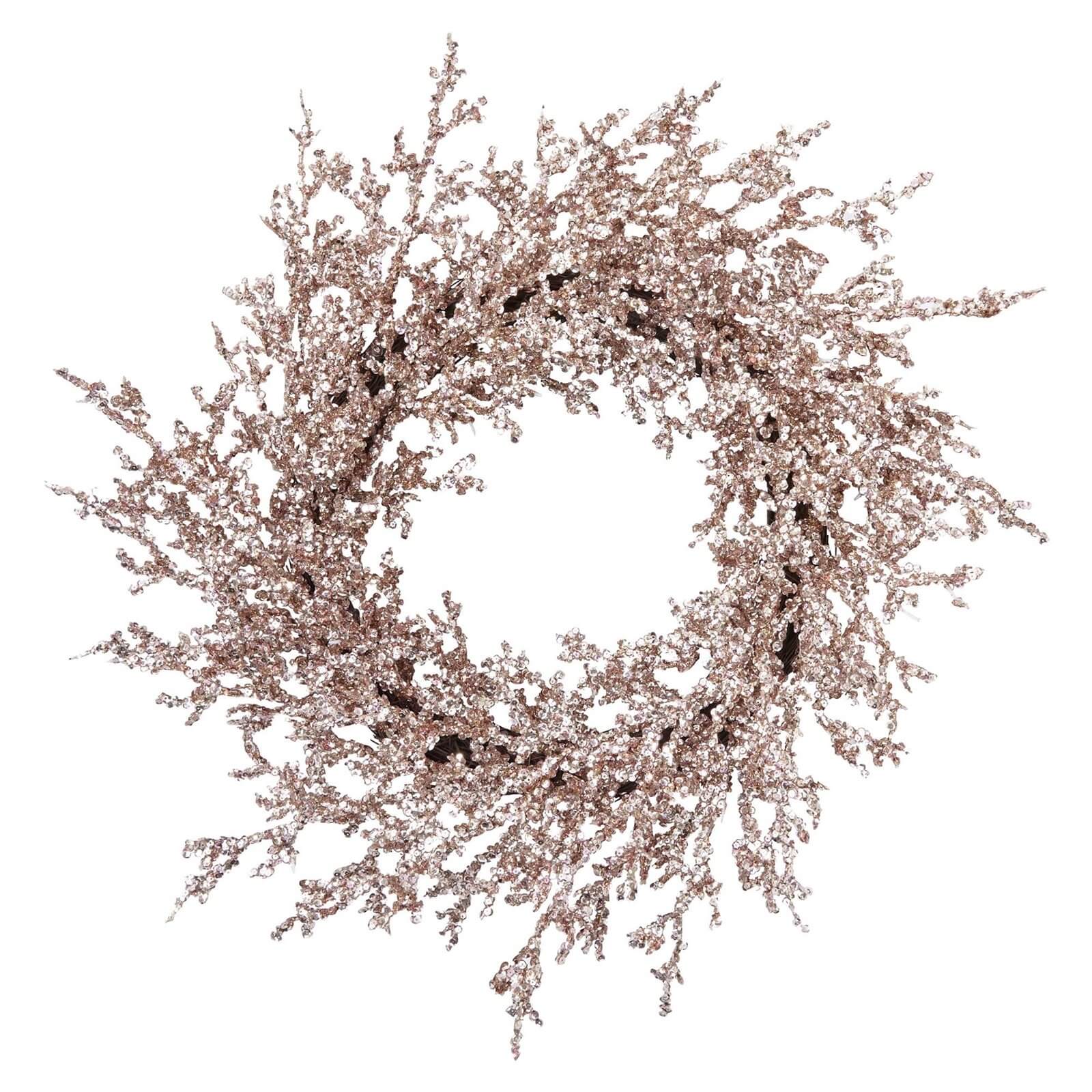 Pink Glitter Sequin Christmas Wreath 60cm