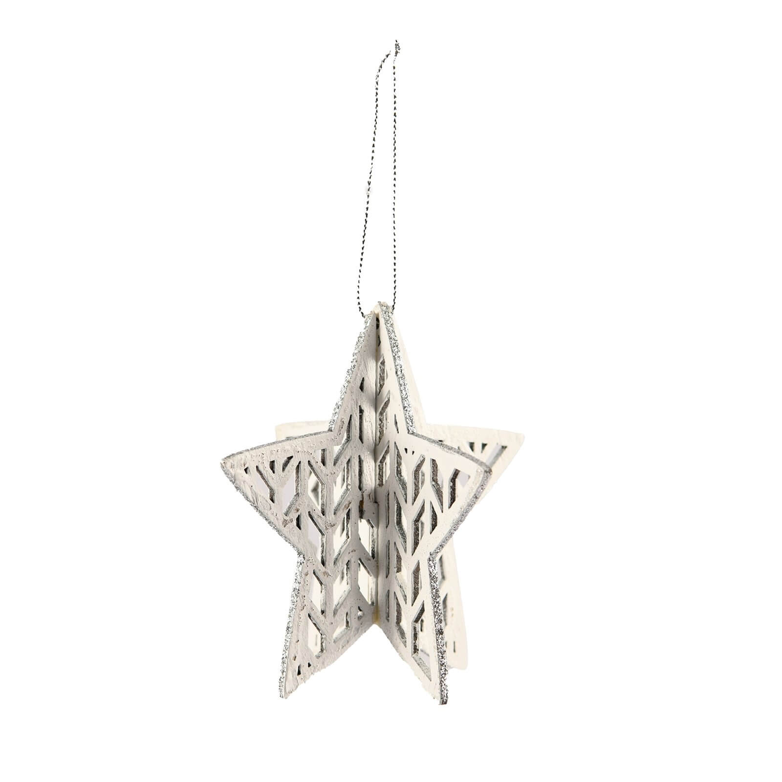 White Star 3D Wooden Hanging Tree Decoration