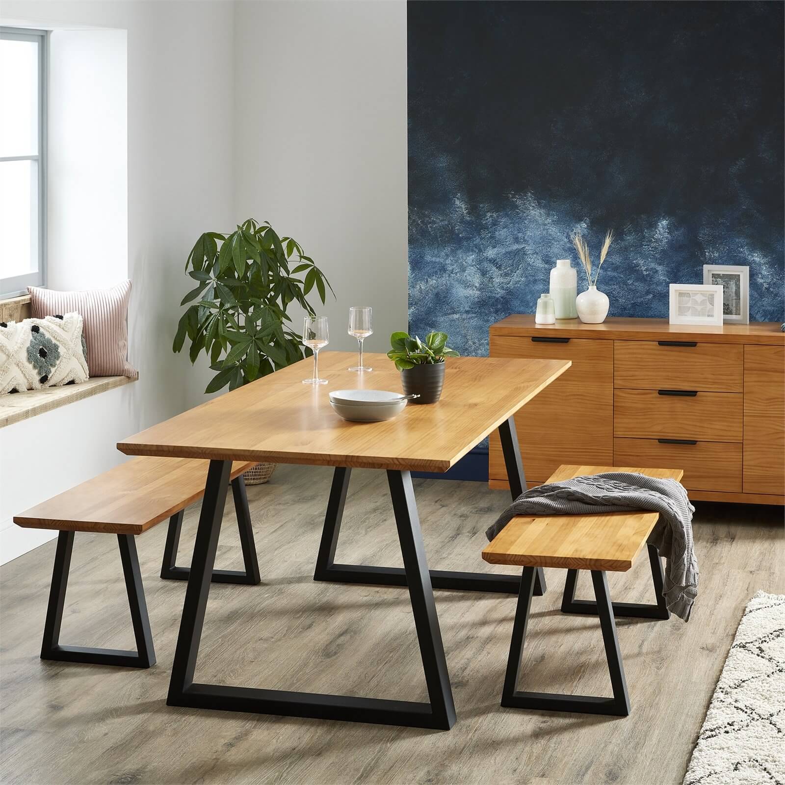 Phoenix Dining Set with 2 Benches
