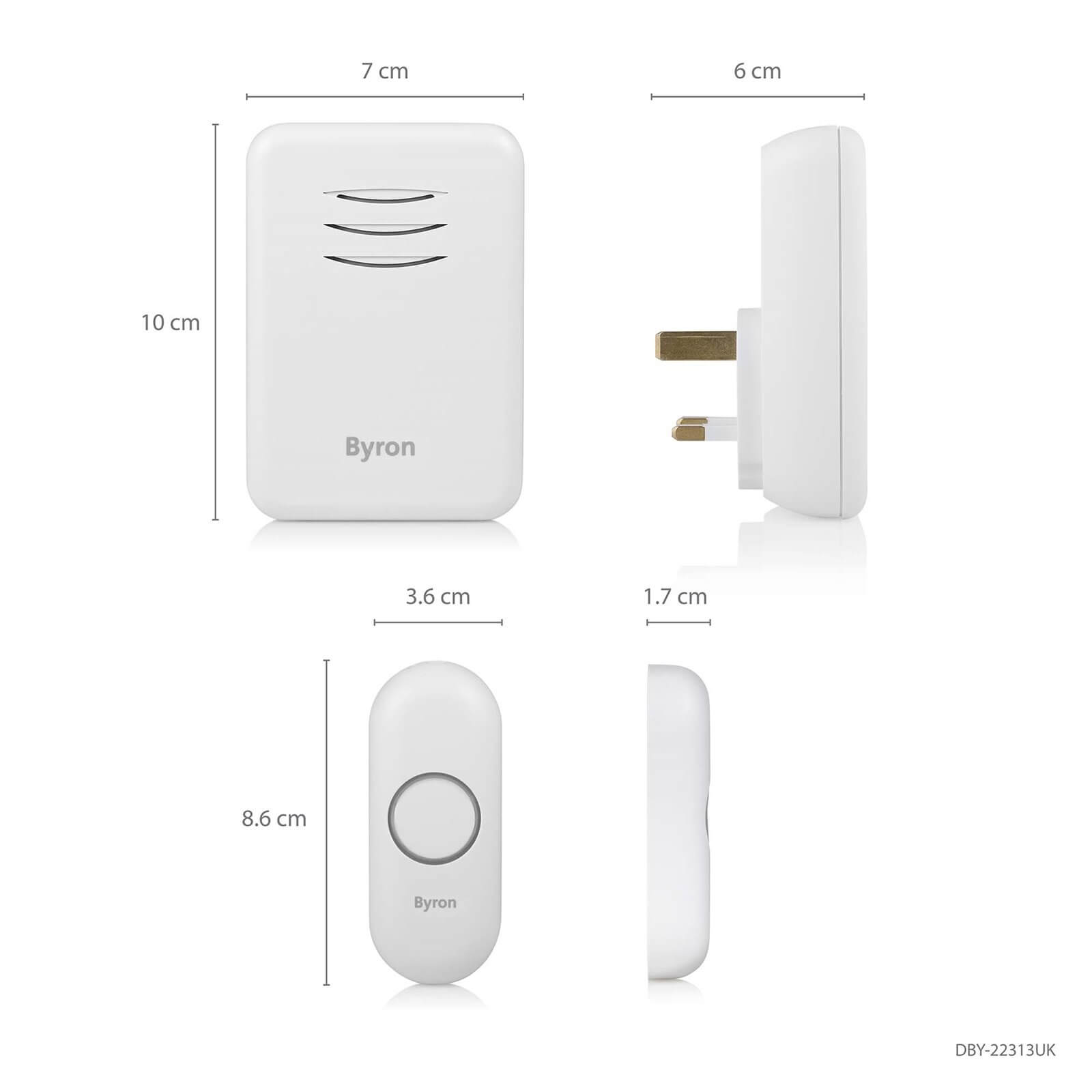 Byron 22313UK 150m Plug-thru Wireless Doorbell set