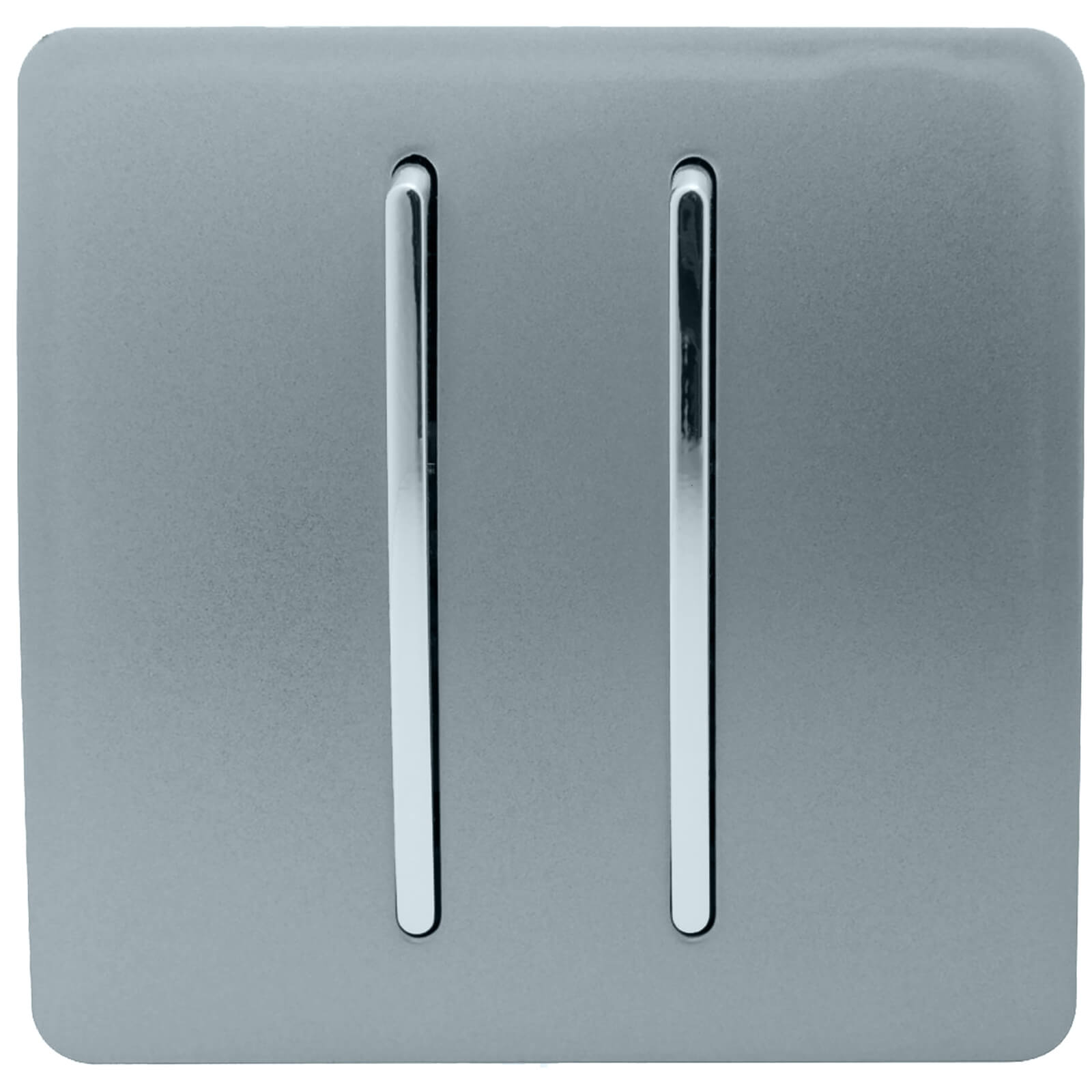 Trendi Switch 2 Gang 2 Way 10Amp Light Switch in Cool Grey