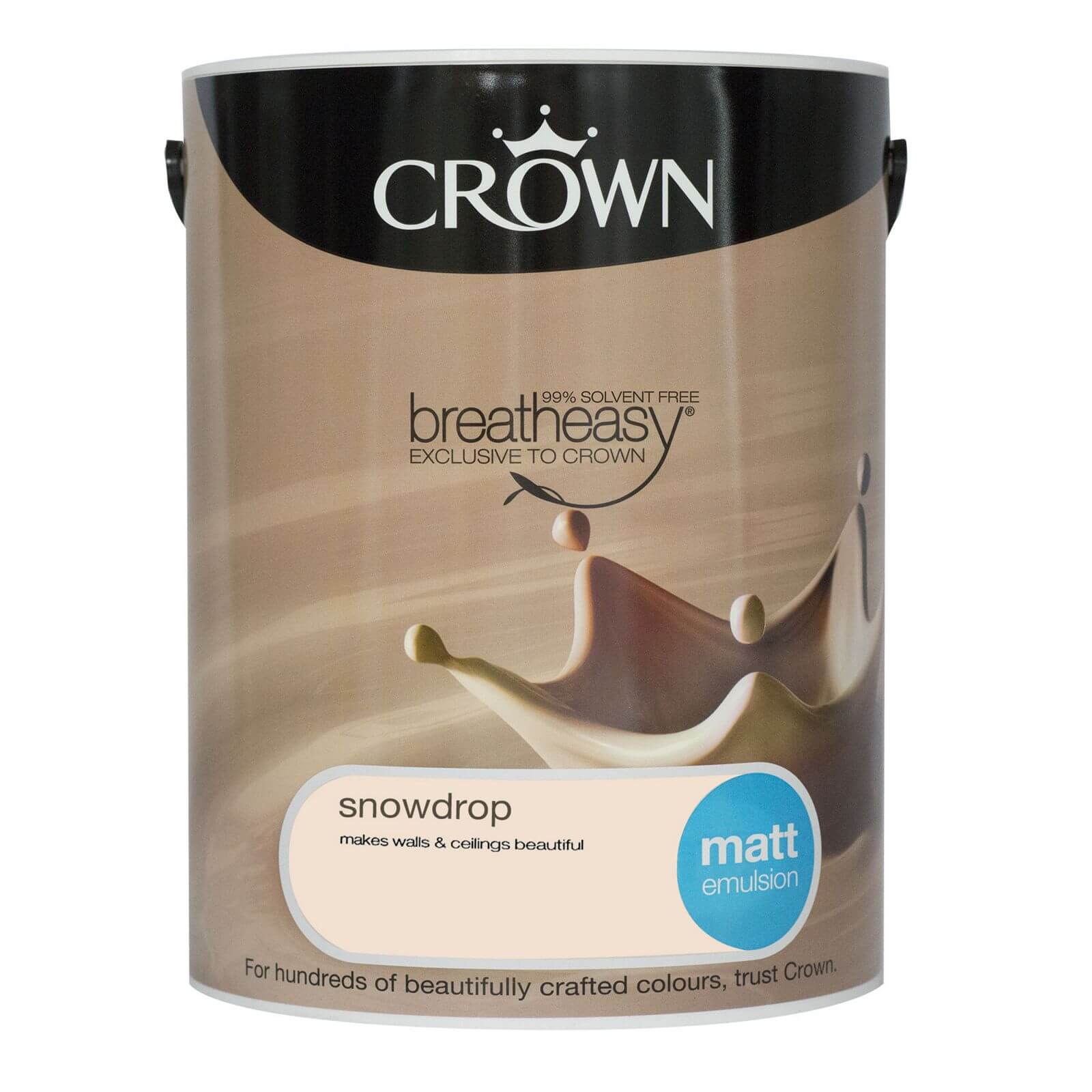 Crown Breatheasy Snowdrop - Matt Emulsion Paint - 5L