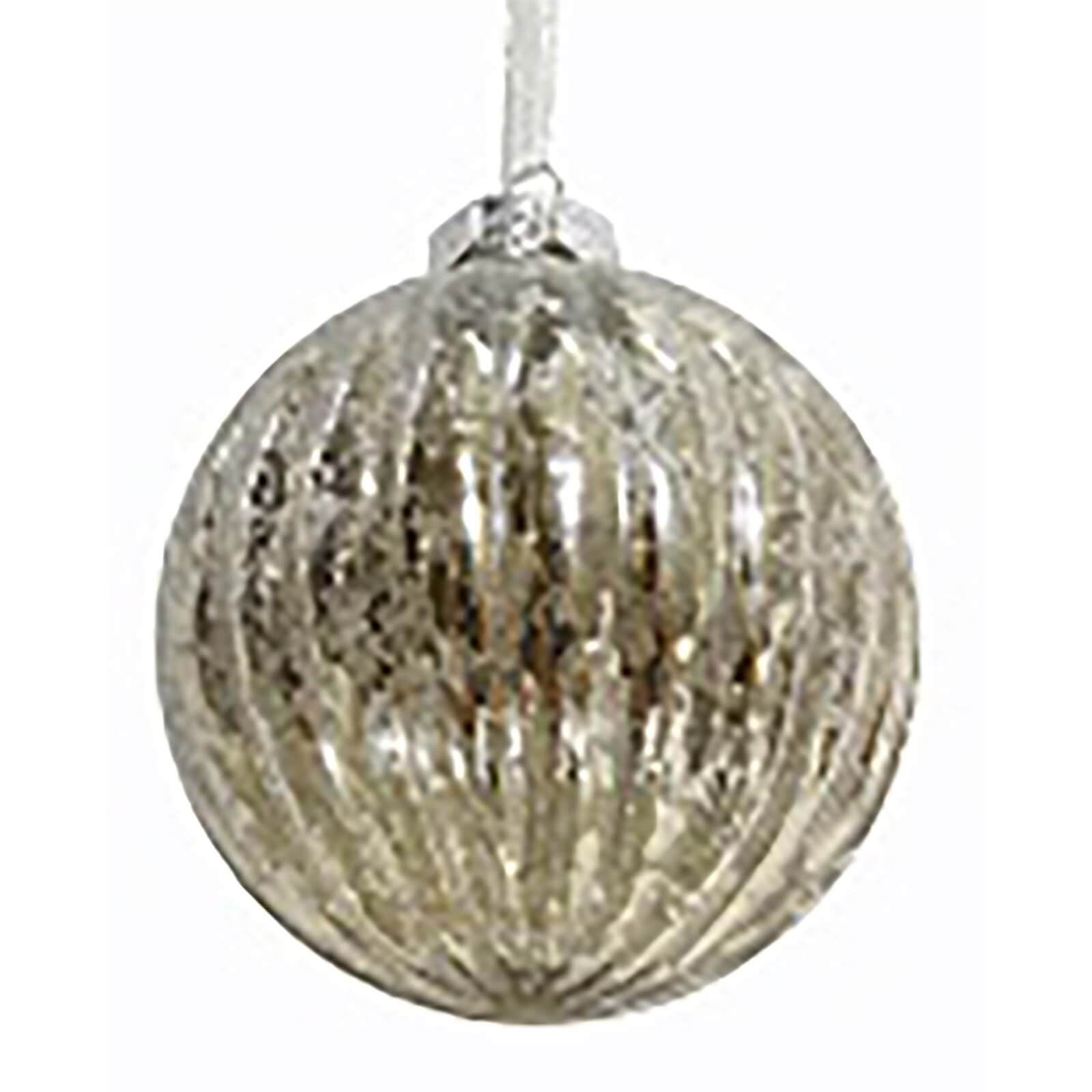 Gold Mercury Ribbed Glass Christmas Tree Bauble