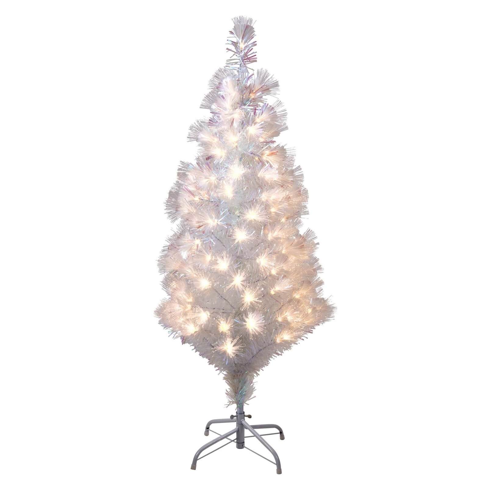 4ft White Fibre Optic (Pre Lit) Christmas Tree