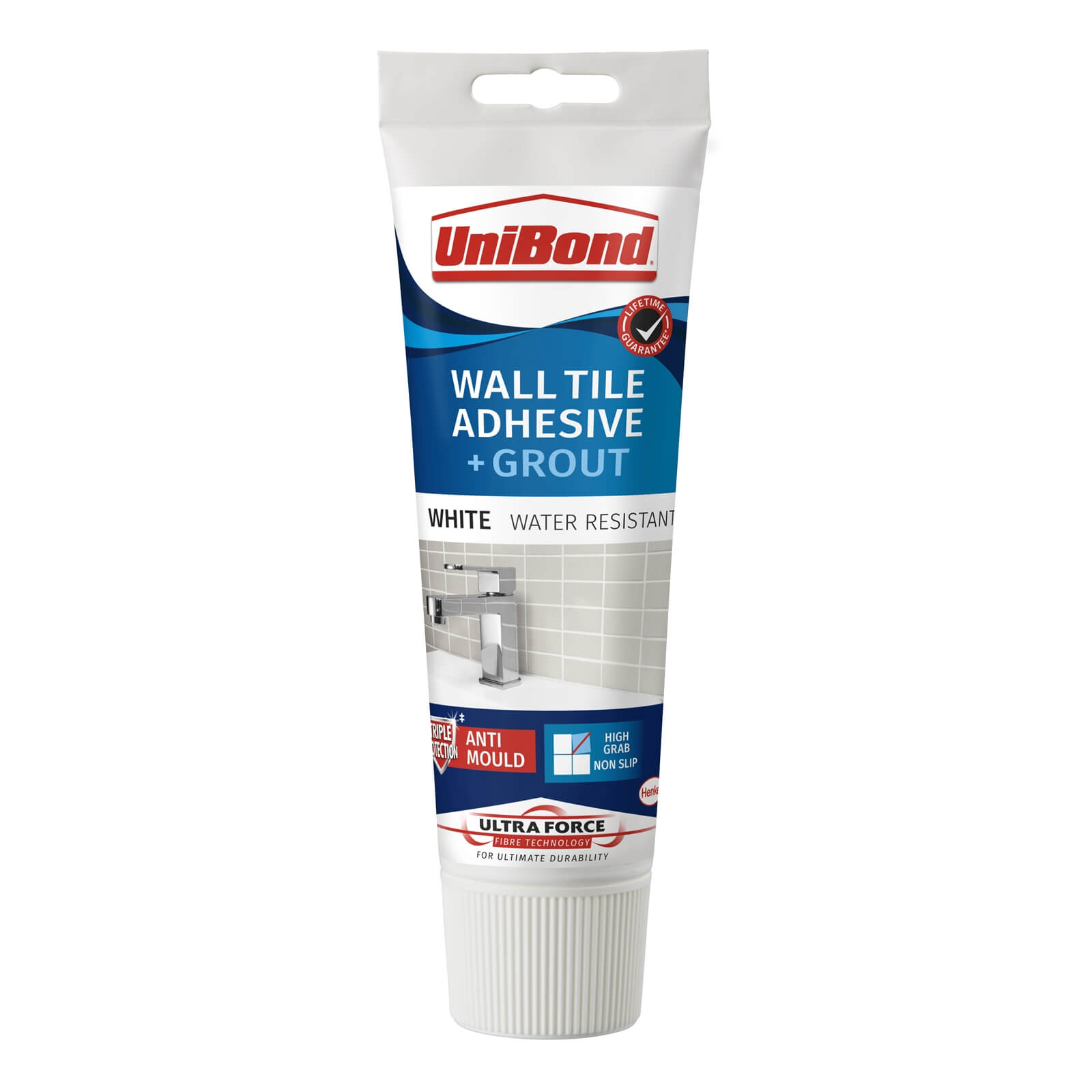UniBond UltraForce Wall Tile Adhesive & Grout Tube White 0.3kg