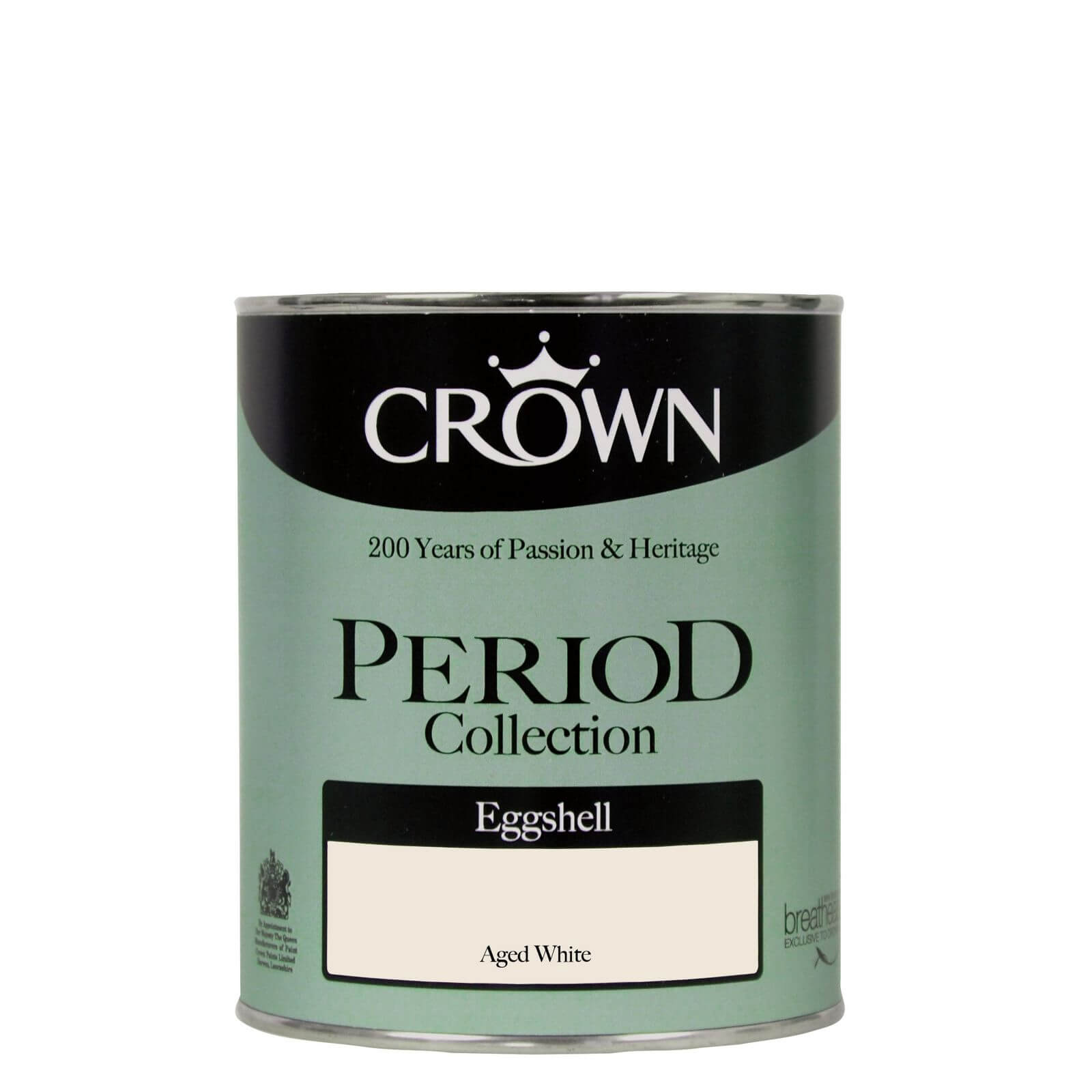 Crown Period Colours Breatheasy Aged White - Eggshell Paint - 750ml