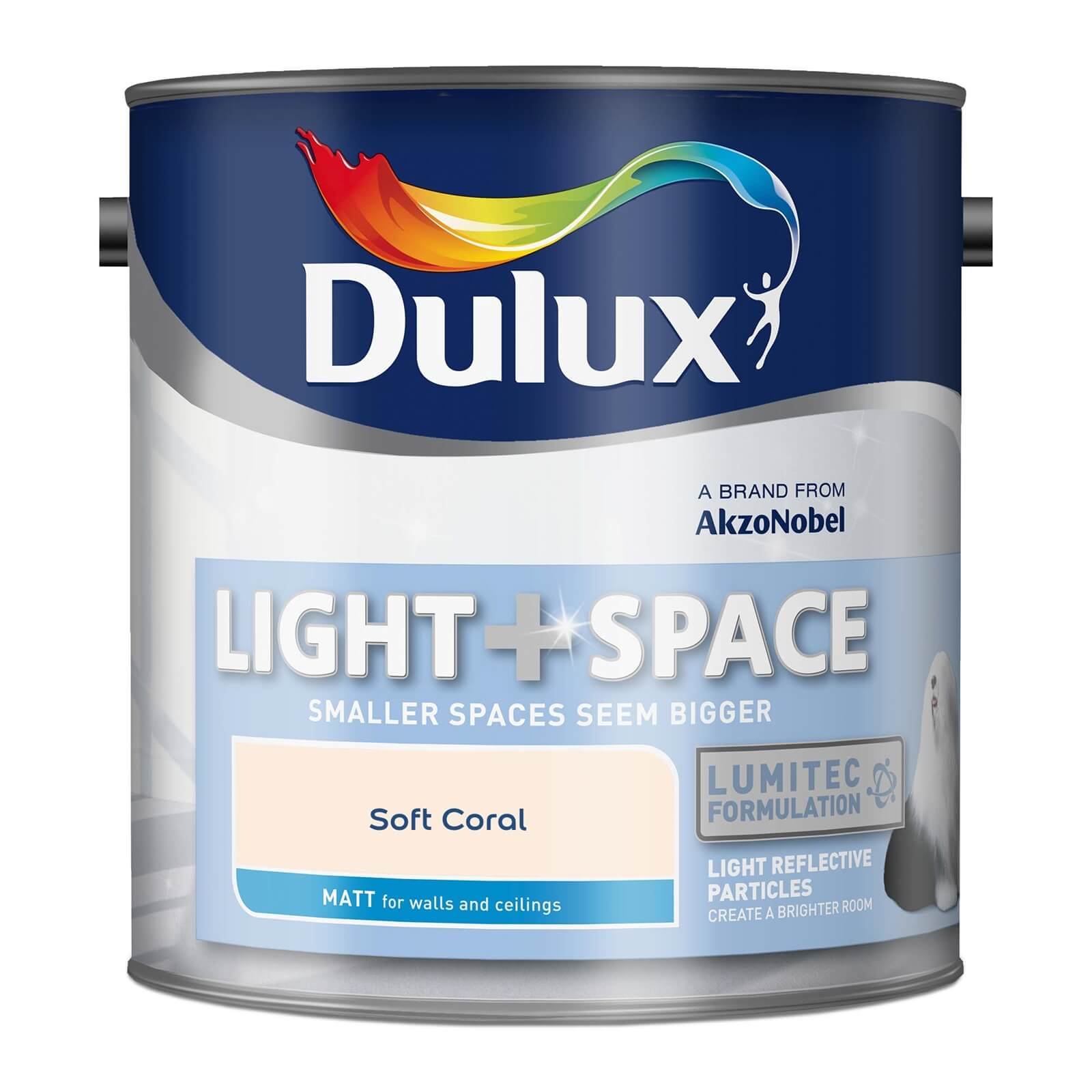 Dulux Light & Space Matt Emulsion Paint Soft Coral - 2.5L