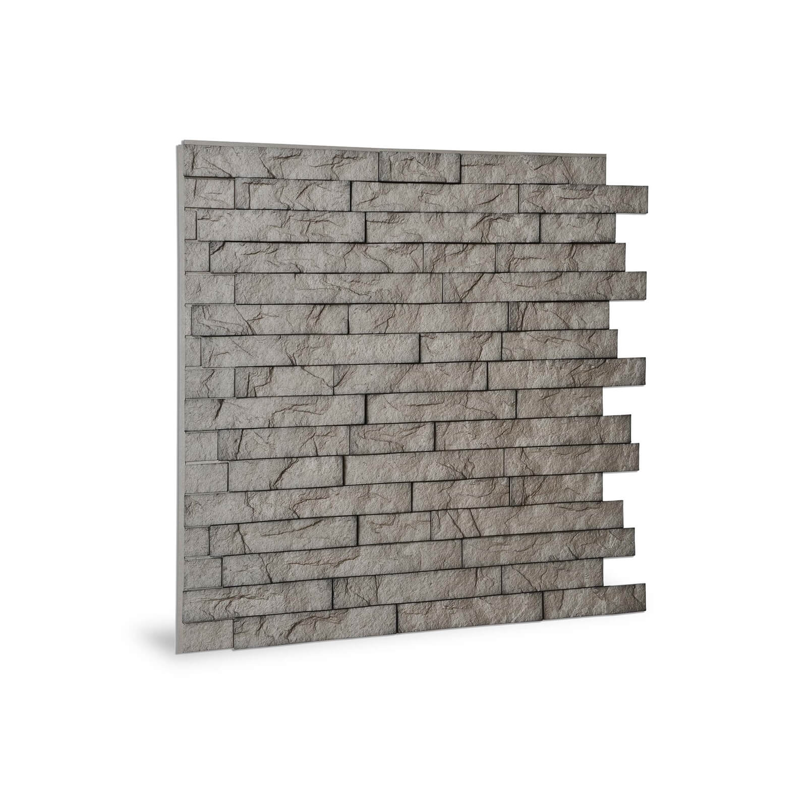 Innovera Decor PVC Seamless 3D Design Cladding Panel (Ledge Stone - Portland Cement, Set of 6)