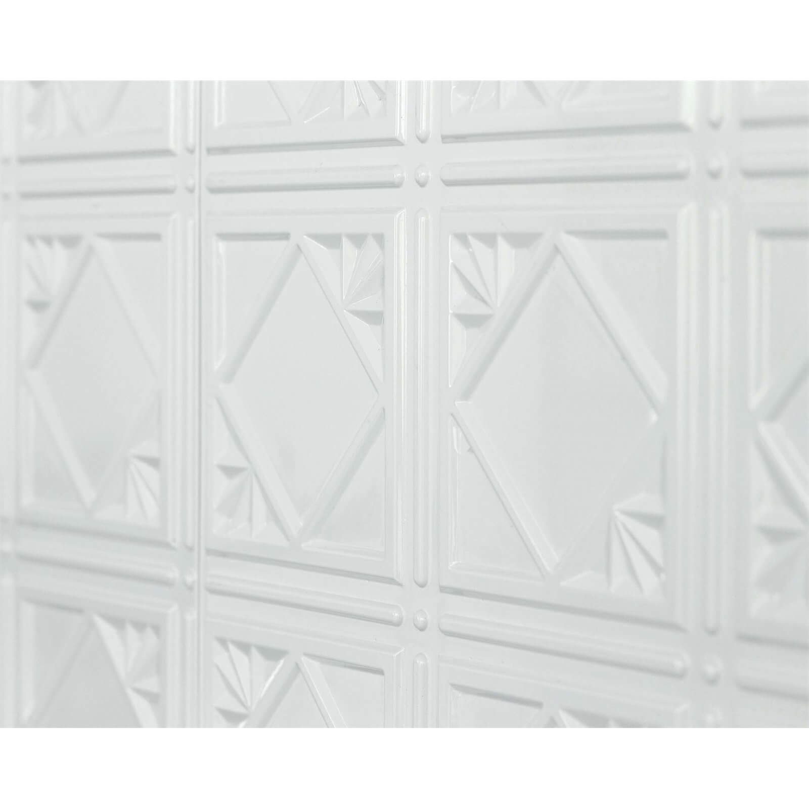 Innovera Decor 3D Design Wall Tile - Kitchen Splashback Cladding Panels (Art Nouveau - White, Set of 6)