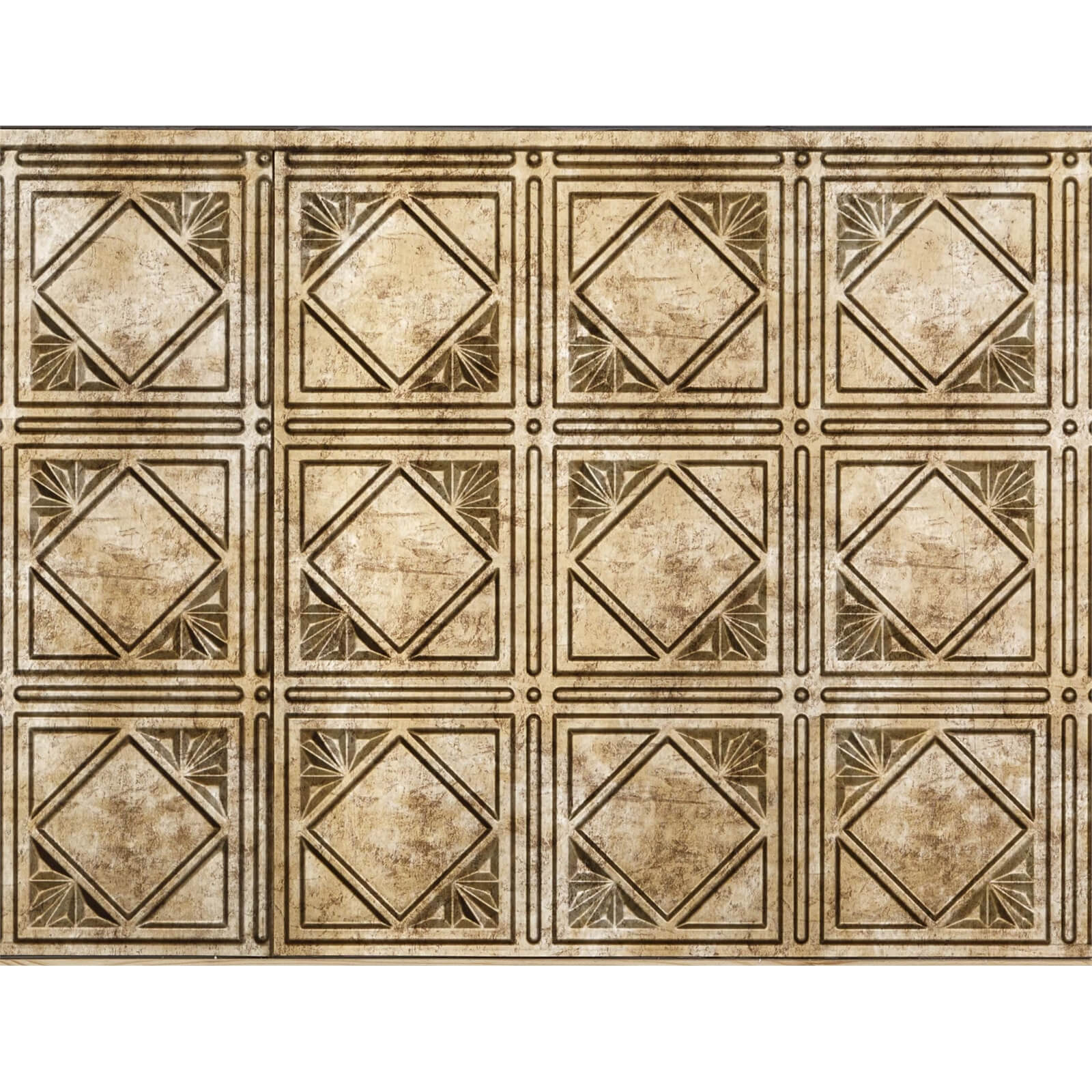 Innovera Decor 3D Design Wall Tile - Kitchen Splashback Cladding Panels (Art Nouveau - Bermuda Bronze,Set of 6)