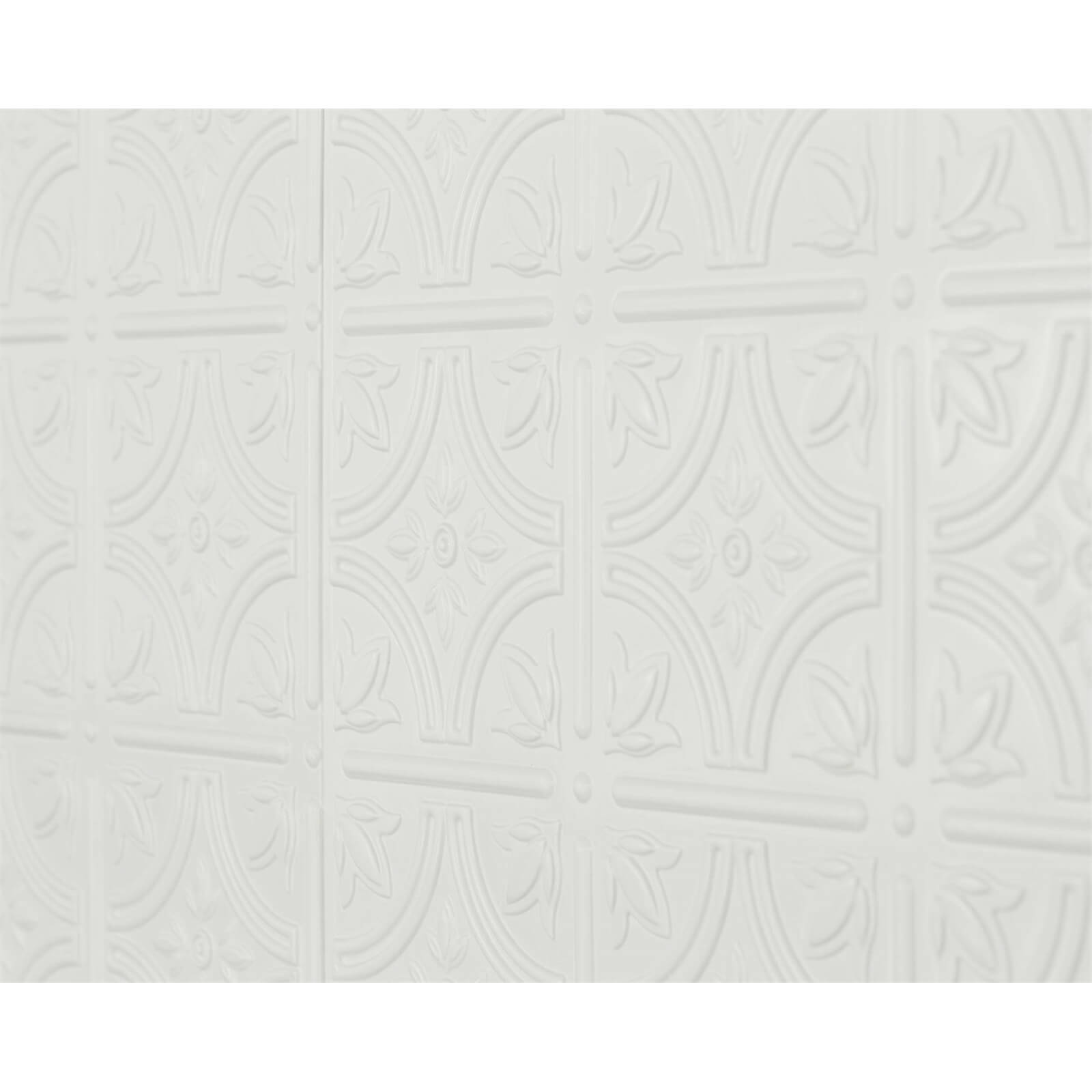 Innovera Decor 3D Design Wall Tile - Kitchen Splashback Cladding Panels ( Empire - White, Set of 6)