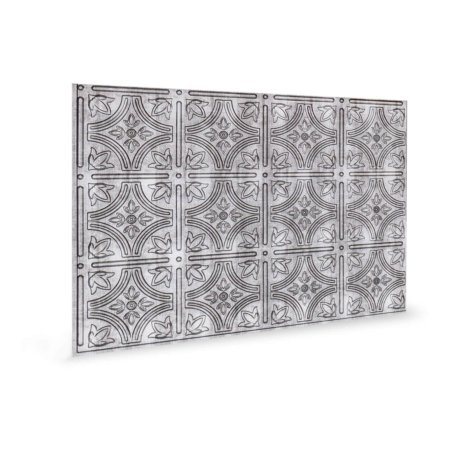 Innovera Decor 3D Design Wall Tile - Kitchen Splashback Cladding Panels ( Empire - Silver, Set of 6)